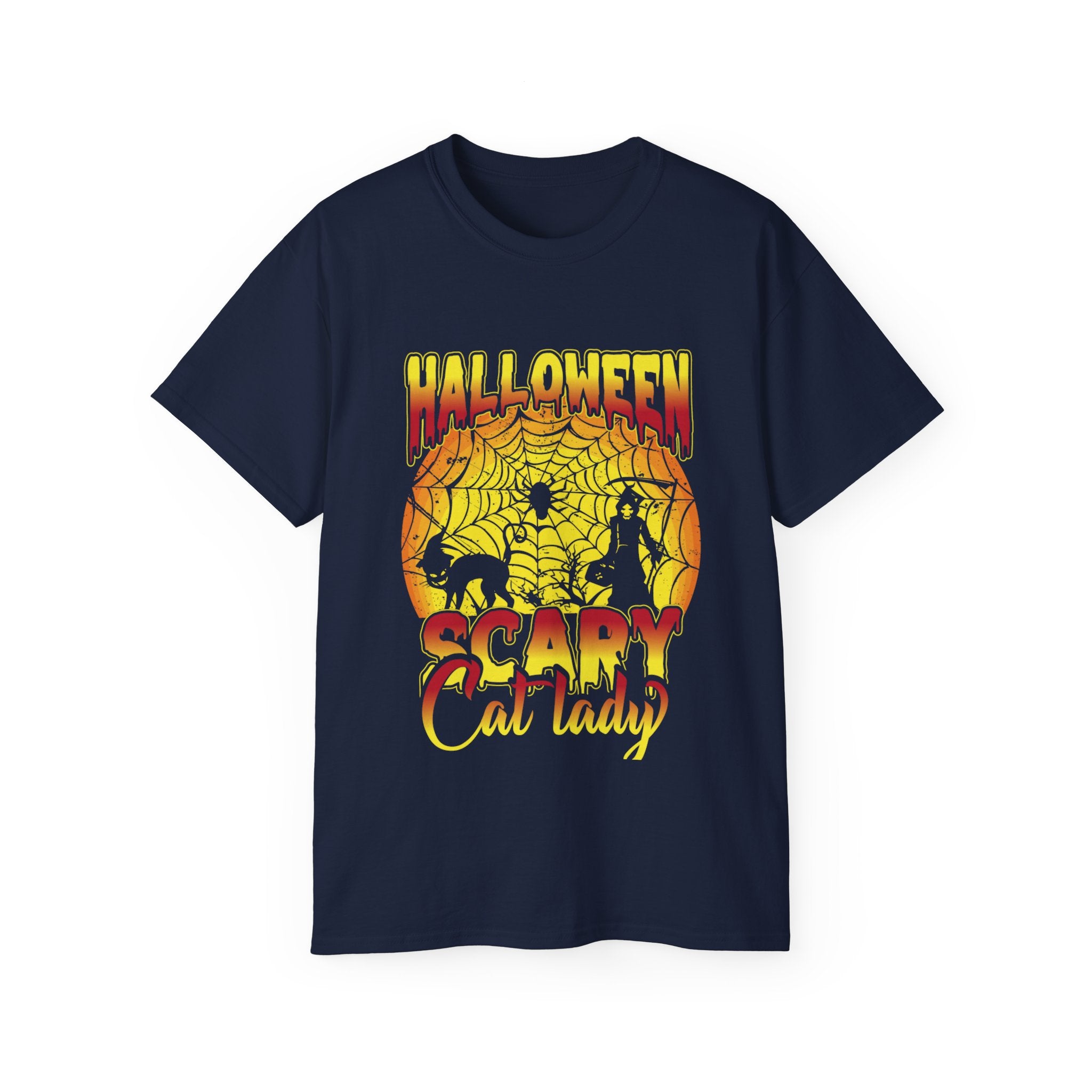 Halloween Scary Cat Lady" T-Shirt