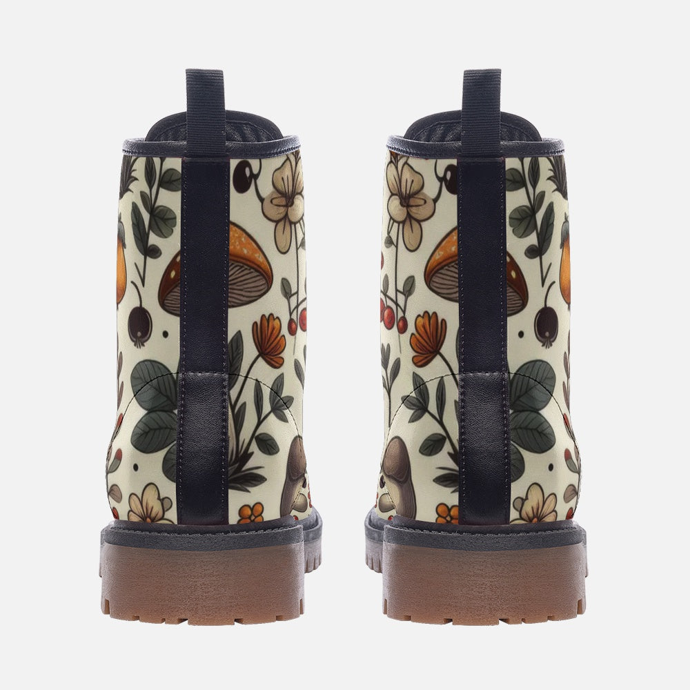 Cottagecore Mushroom Vegan Combat Boots