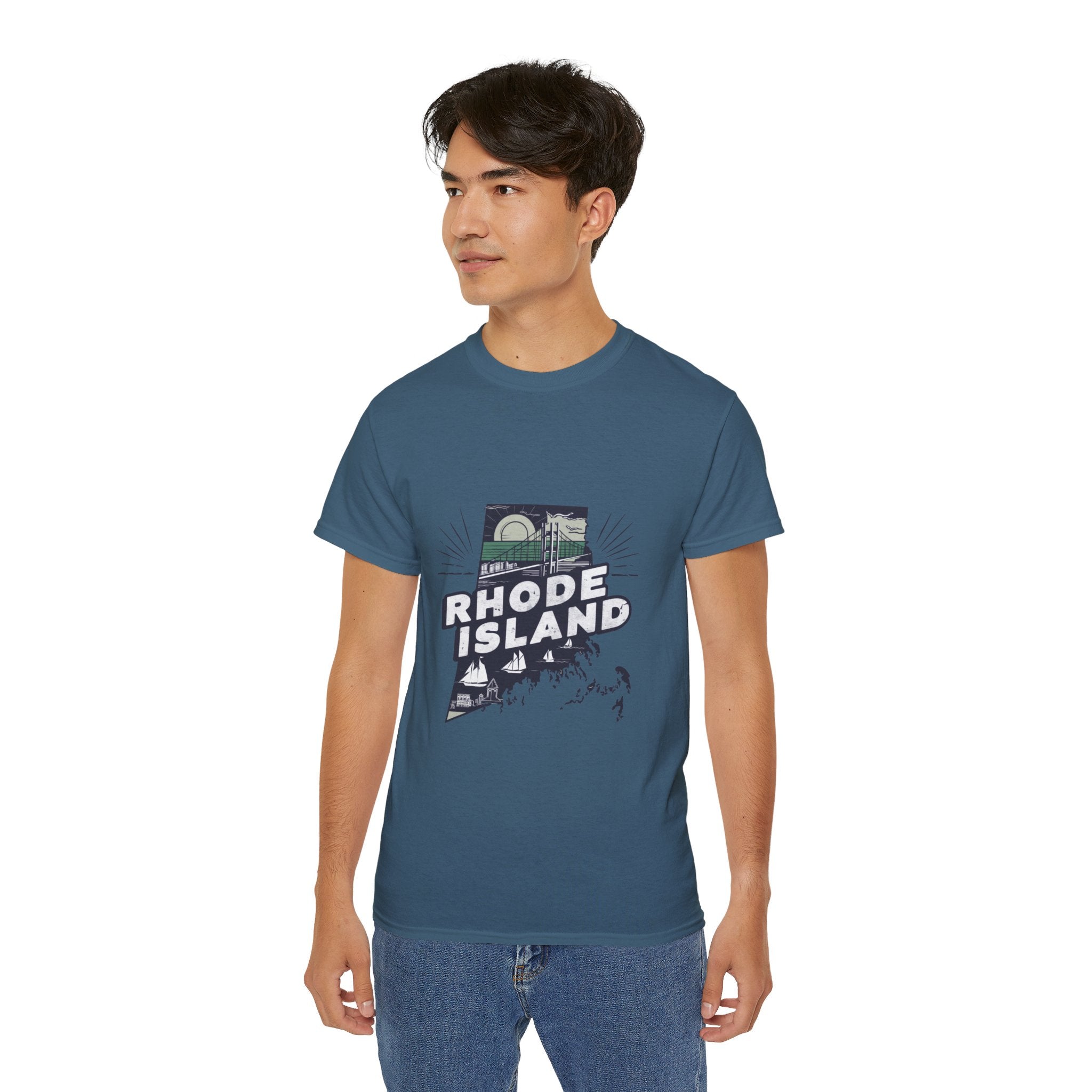 États américains emblématiques rétro : t-shirt Rhode Island