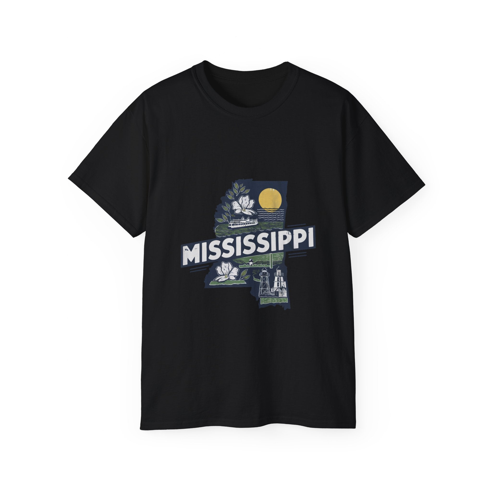 États américains emblématiques rétro : t-shirt Mississippi