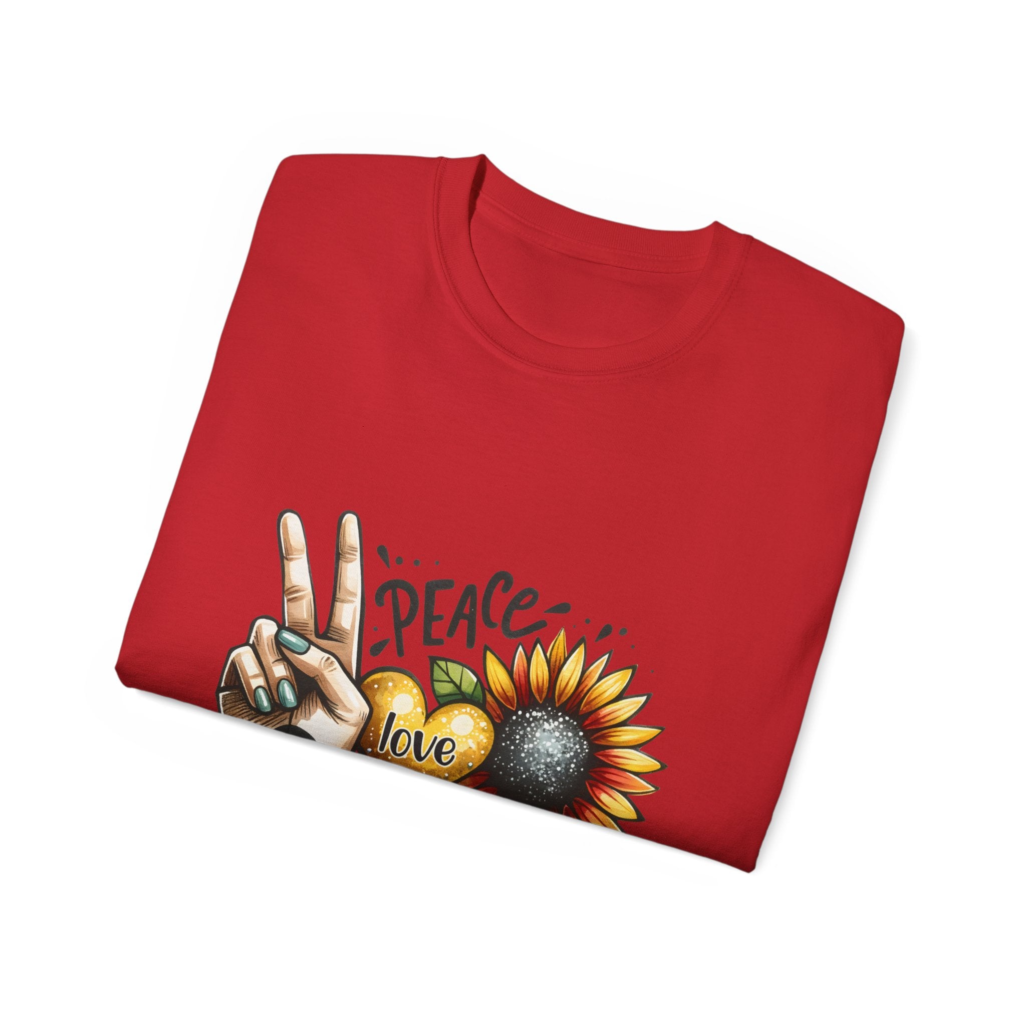 T-shirt Tournesol, T-shirt Peace Love Sunshine