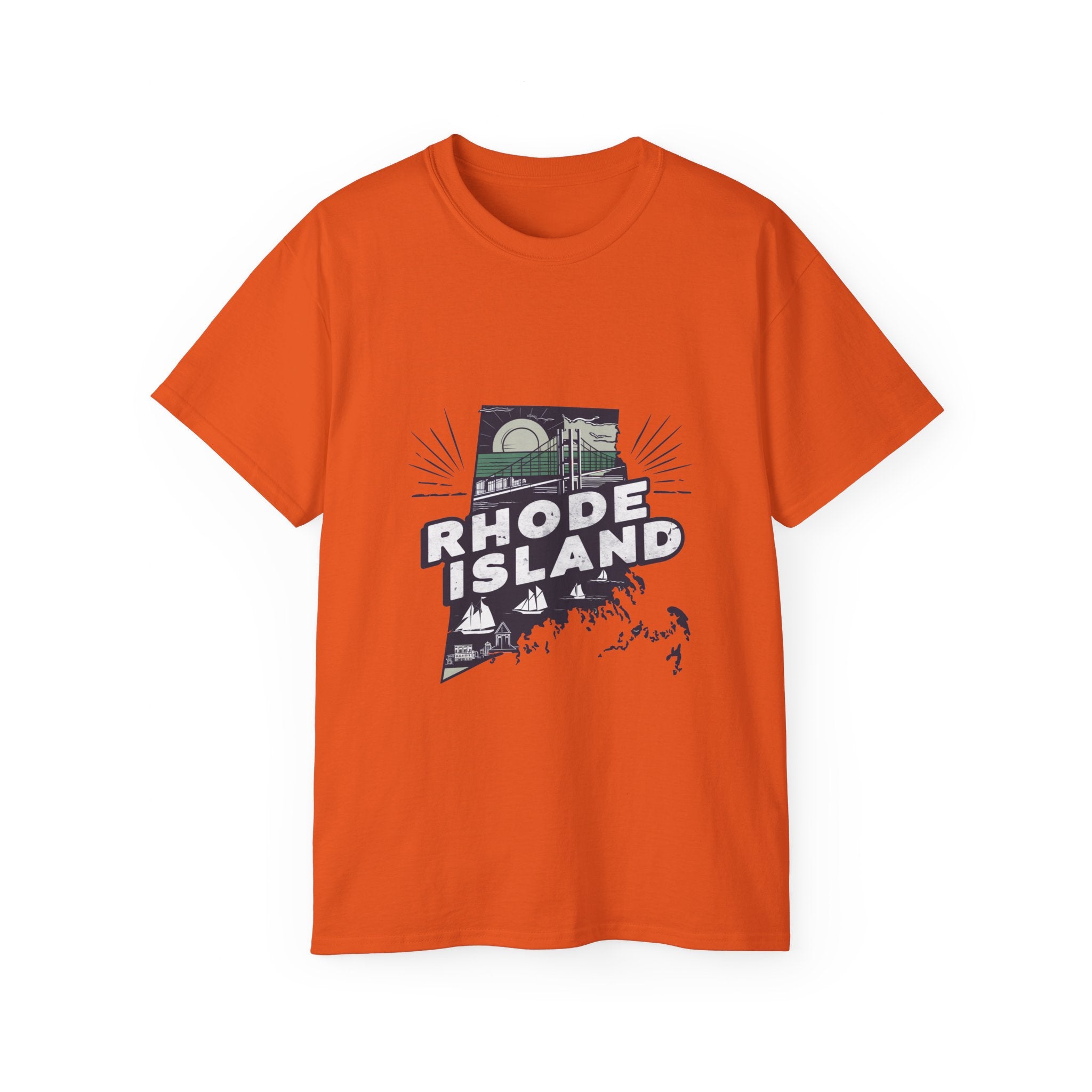 États américains emblématiques rétro : t-shirt Rhode Island