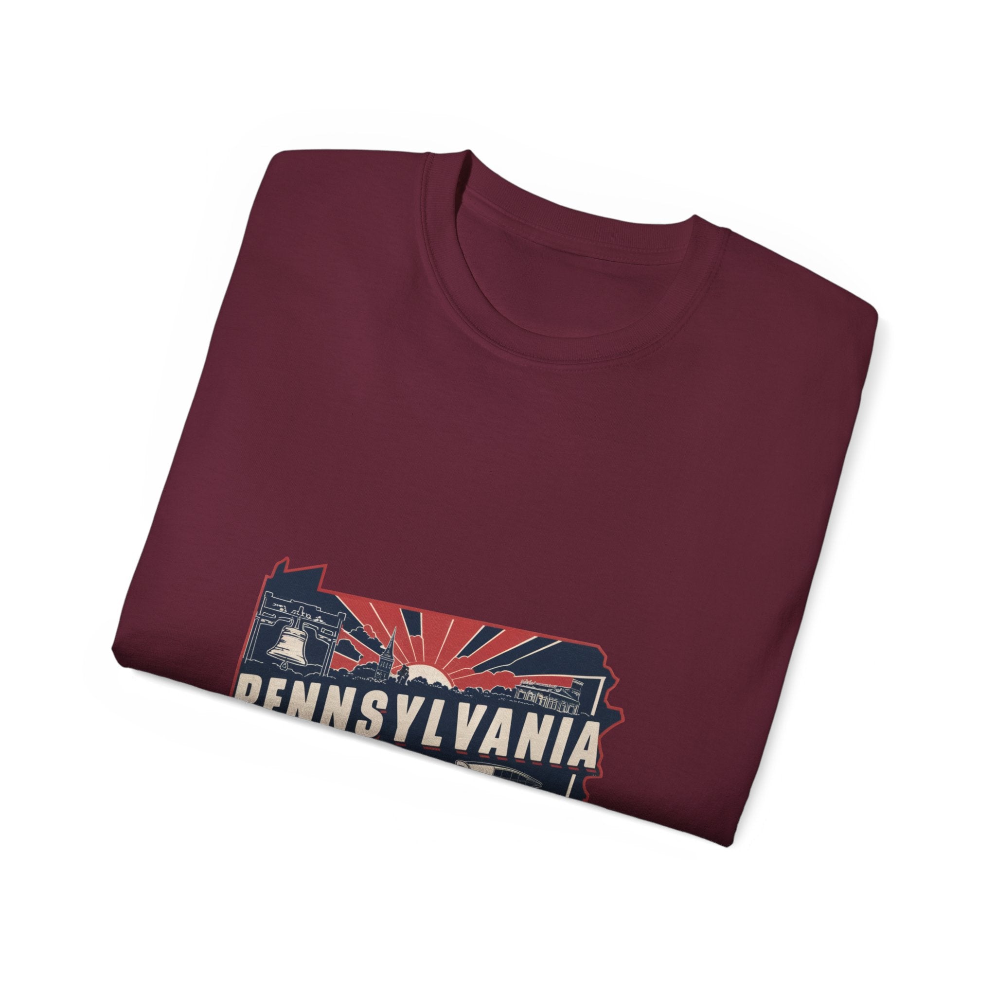 Retro Iconic Stati Uniti: T-shirt Pennsylvania