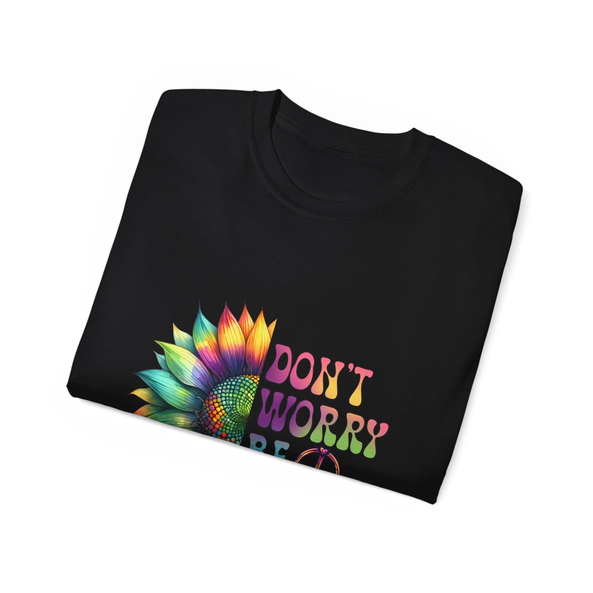 T-shirt hippie, t-shirt girasole brillante