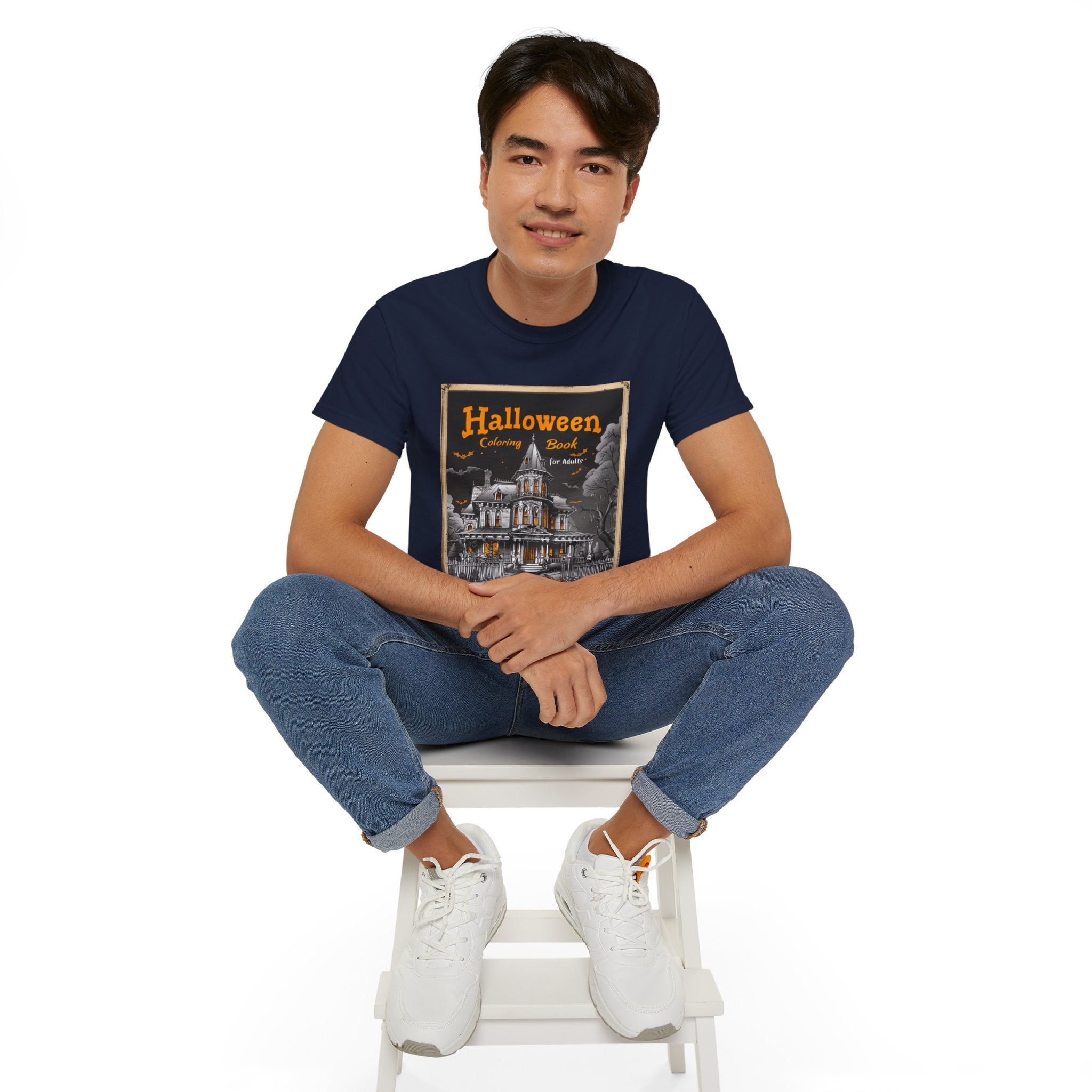 Halloween Coloring Book Graphic T-Shirt – Haunted House Edition