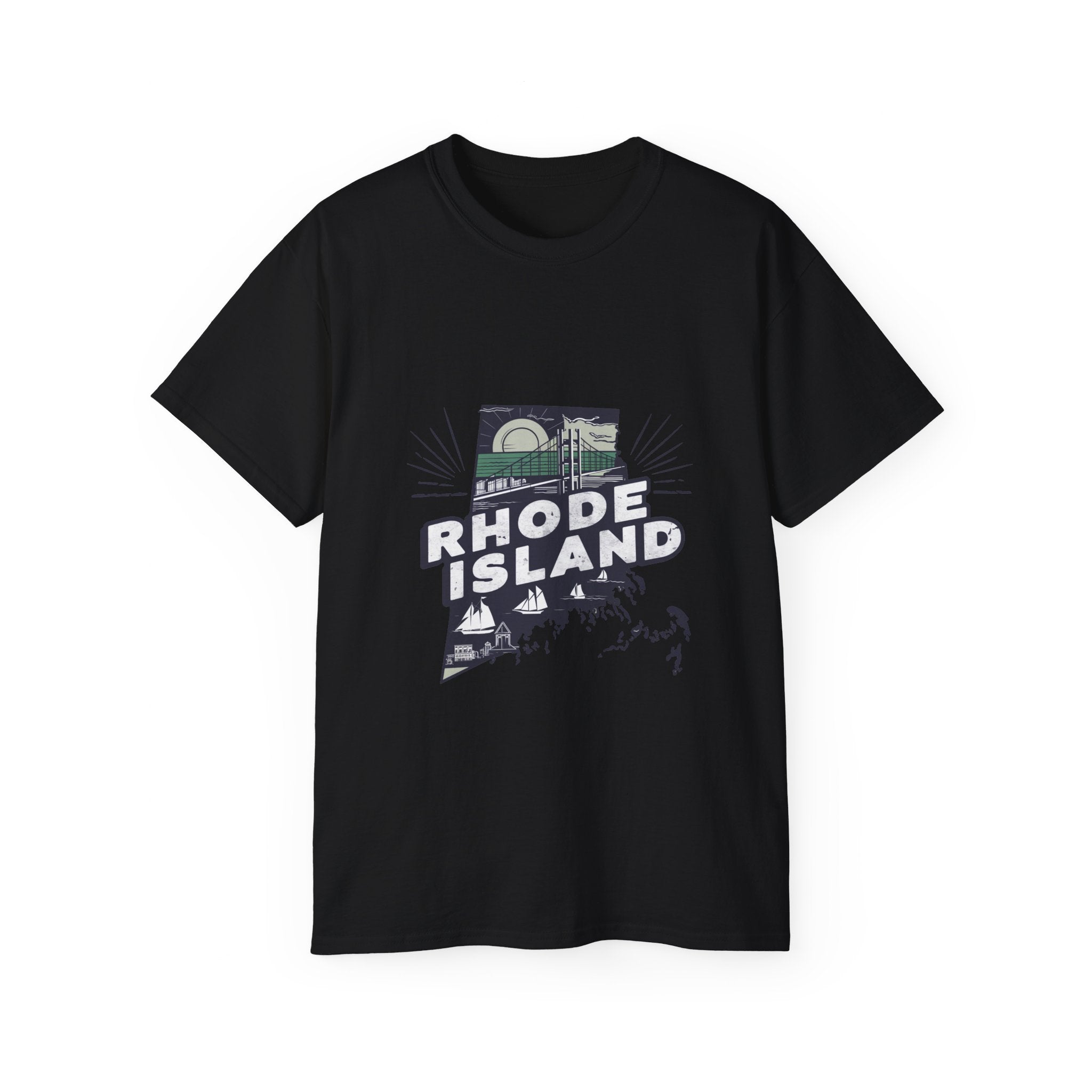 États américains emblématiques rétro : t-shirt Rhode Island