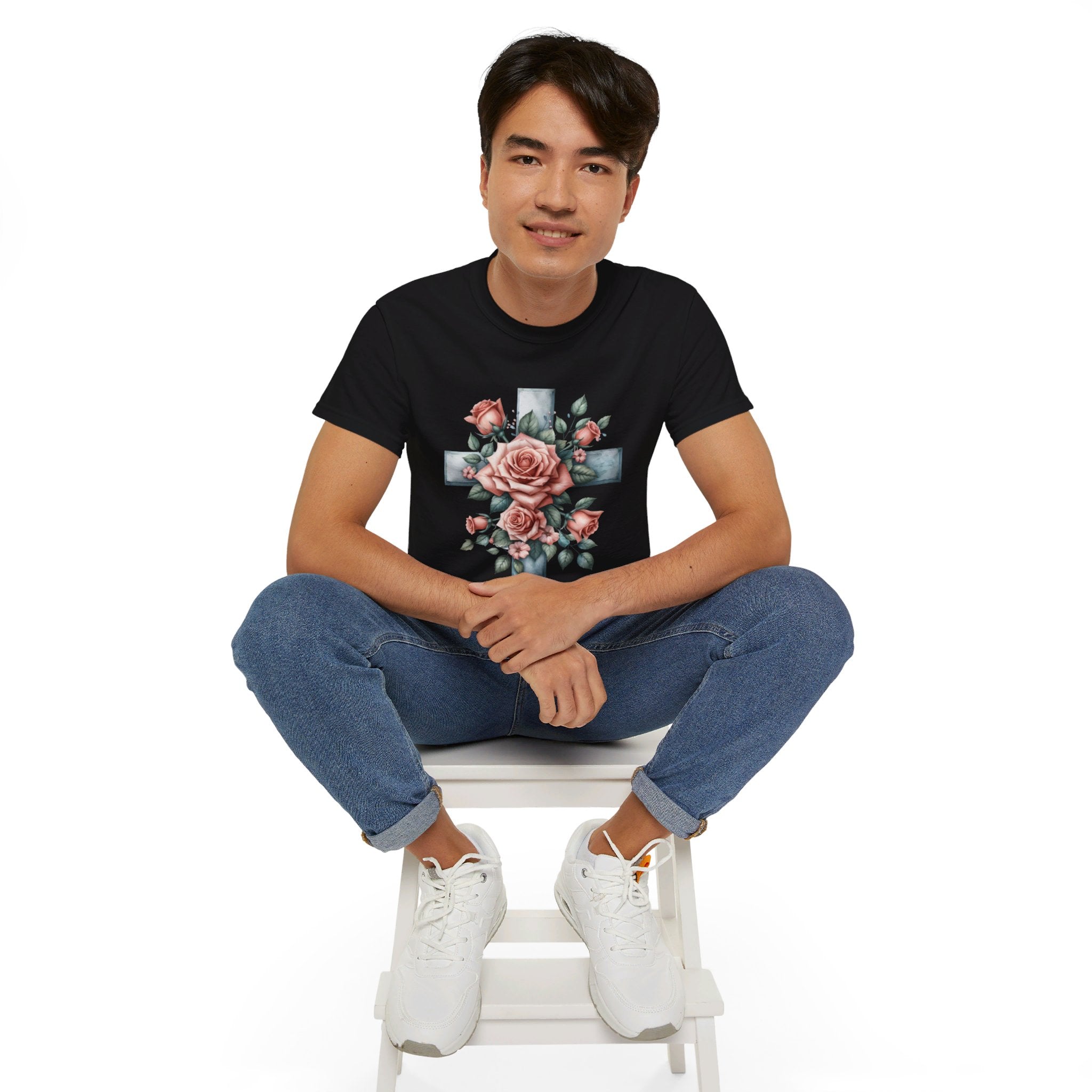 Christian t-shirt, Cross of Roses t-shirt