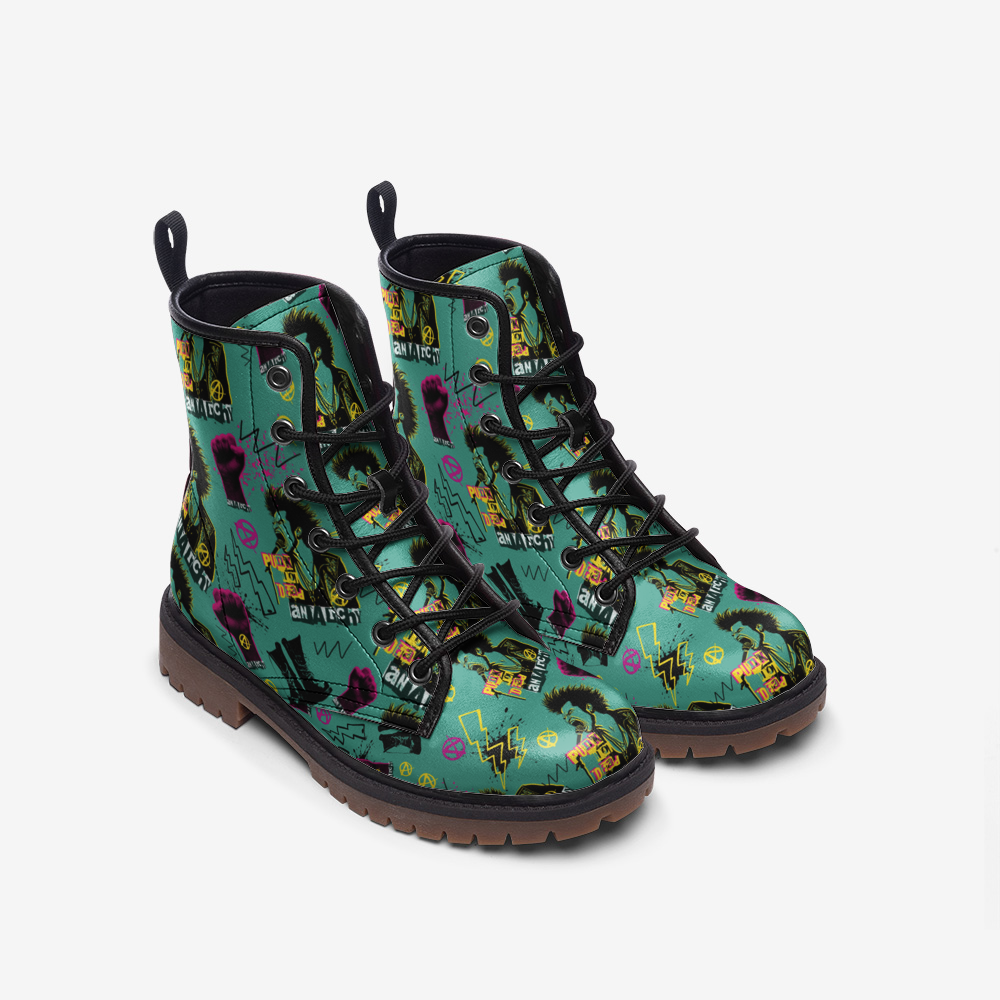 Punk Vegan Combat Boots - Eco-Friendly Rebellion for All