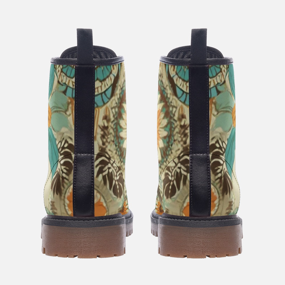 Floral Vegan Combat Boots – Eco-Friendly & Stylish Footwear