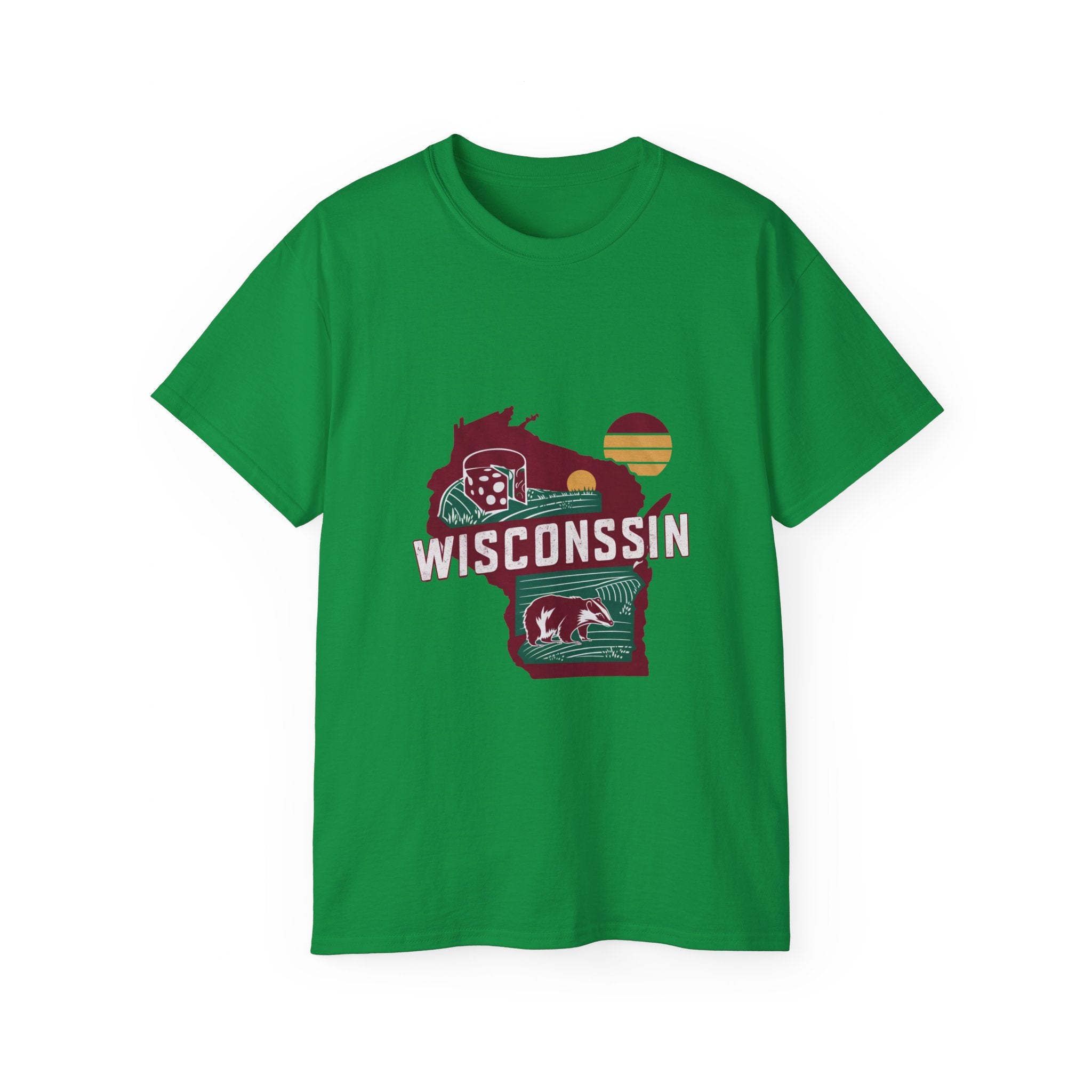 États américains emblématiques rétro : t-shirt Wisconsin