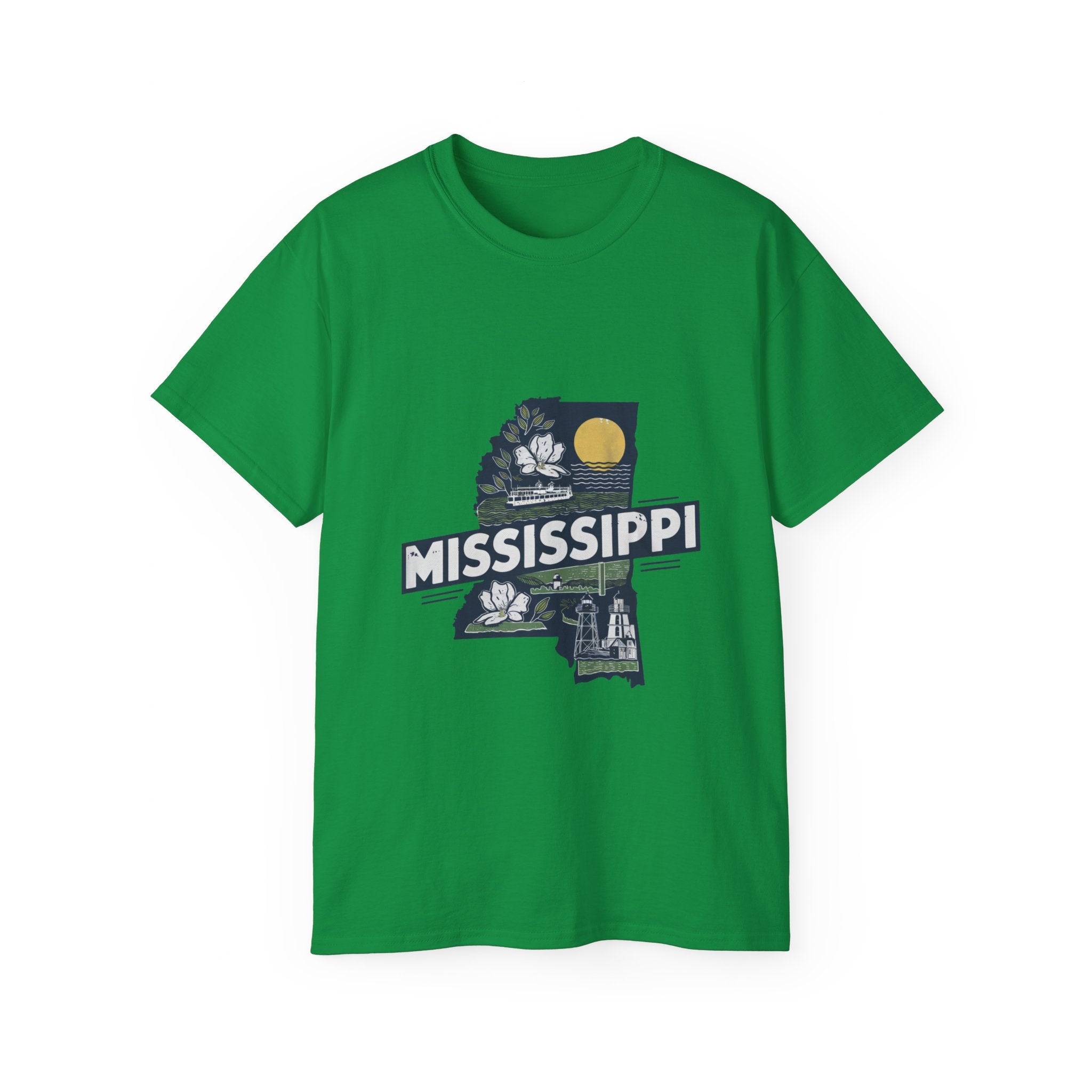 États américains emblématiques rétro : t-shirt Mississippi