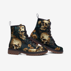 Vegan Combat Boots Skull Floral