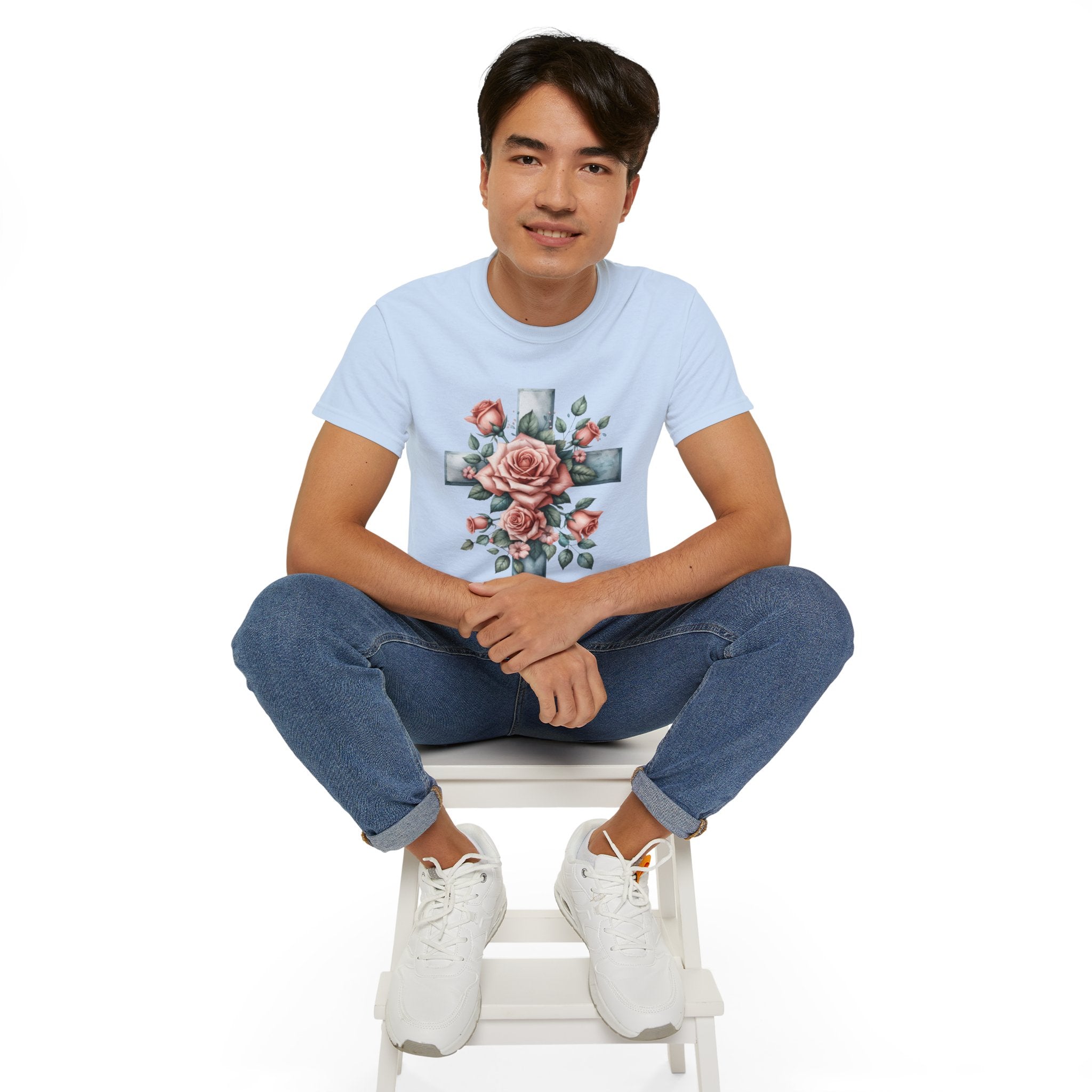 Christian t-shirt,Floral Cross t-shirt