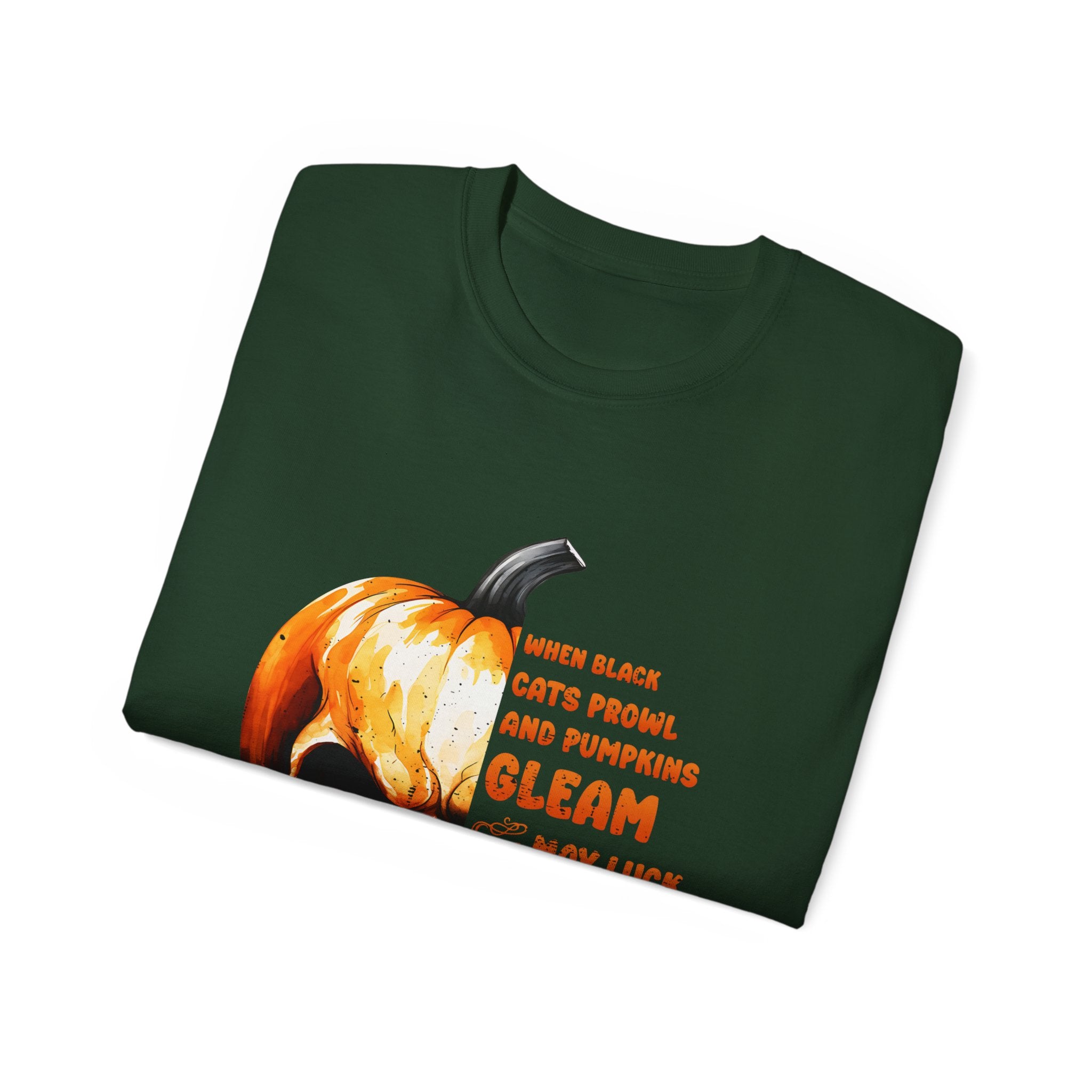 Pumpkin Skull Halloween T-Shirt – Spooky Skull and Pumpkin Half Design