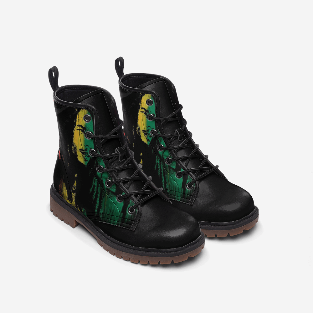 Bob Marley Rasta Vegan Combat Boots