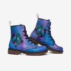 Peace & Floral Vegan Combat Boots – Eco-Friendly and Stylish