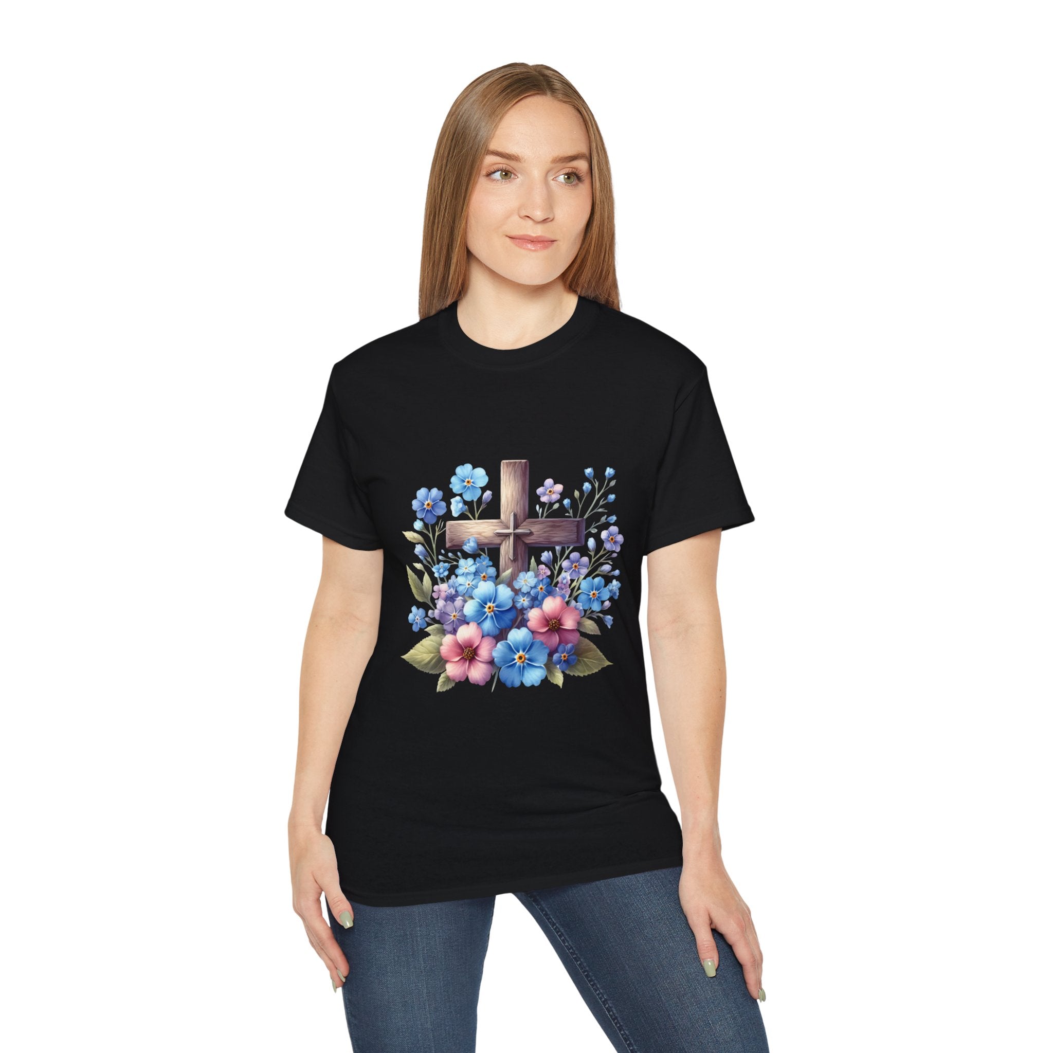 Christian t-shirt, Floral Cross t-shirt