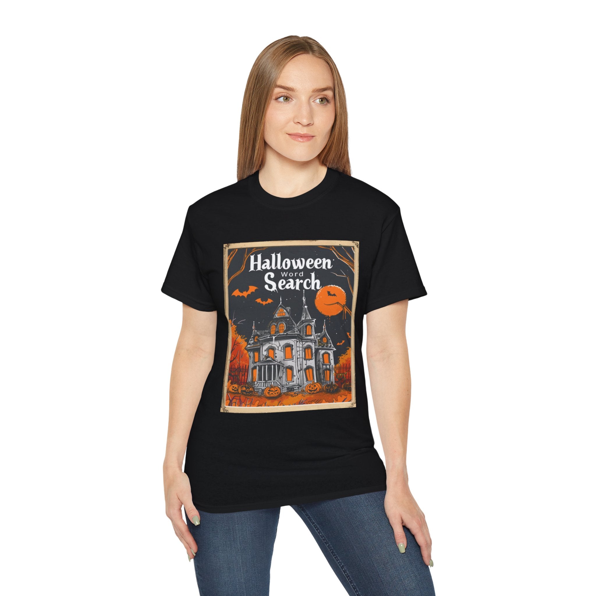 Halloween Word Search T-Shirt – Haunted House Spooky