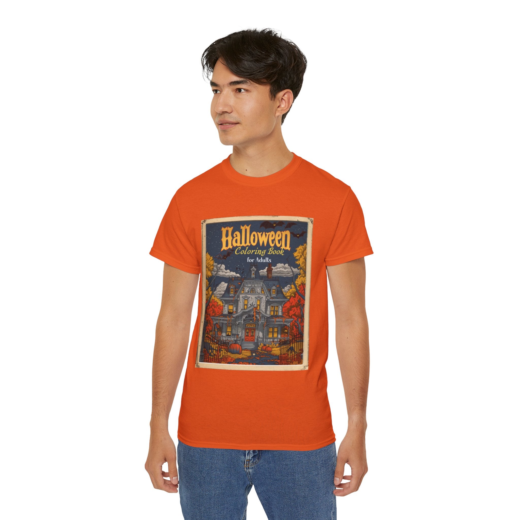 Halloween Coloring Book for Adults T-Shirt – Spooky Haunted House Design