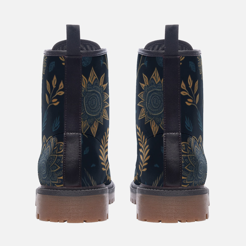 Boho Floral Vegan Combat Boots