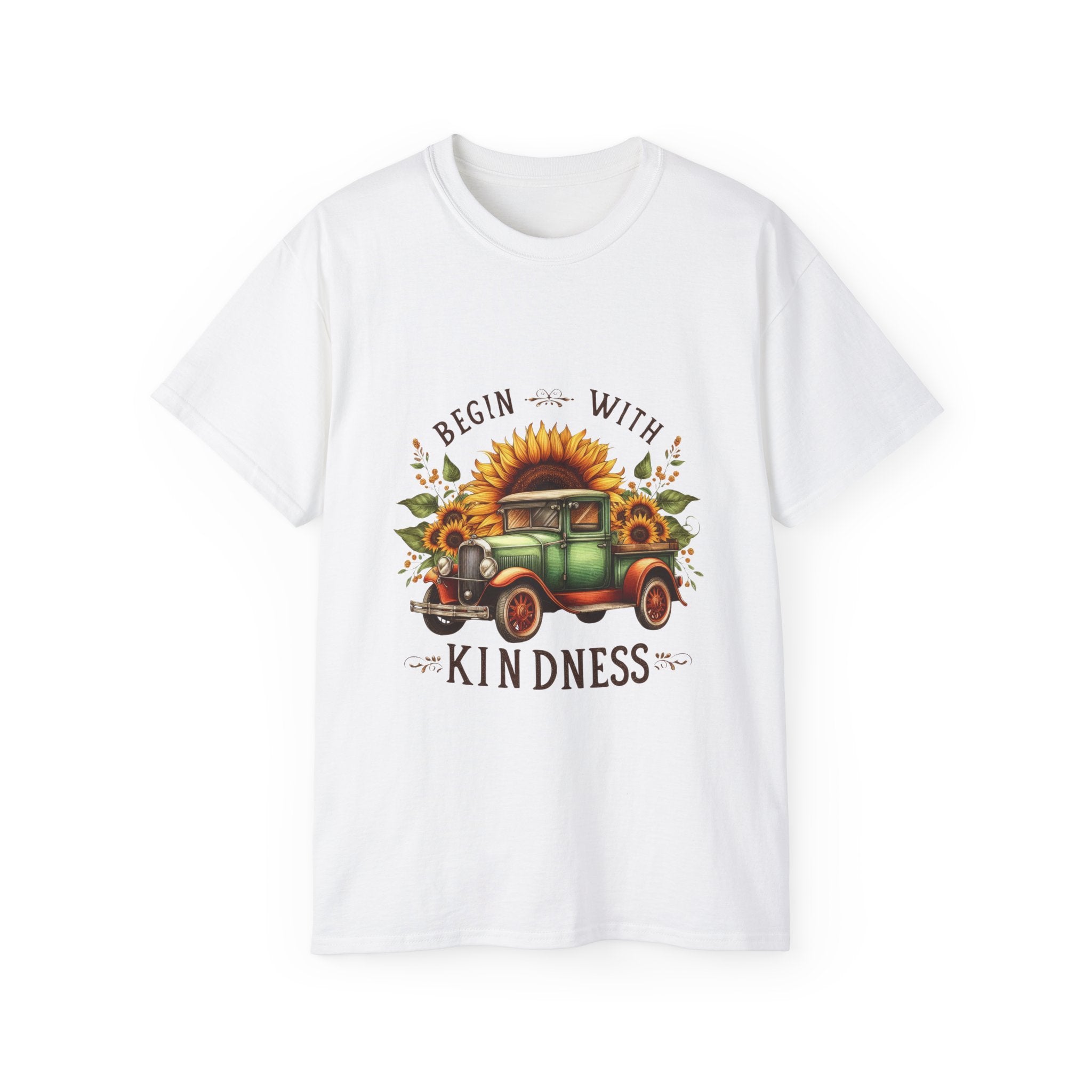 Sunflower t-shirt, Begin with kindness T-shirt