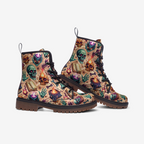 Mystic Skull Vegan Combat Boots – Spellbook & Magic Print