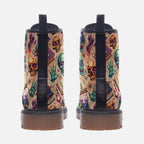 Mystic Skull Vegan Combat Boots – Spellbook & Magic Print