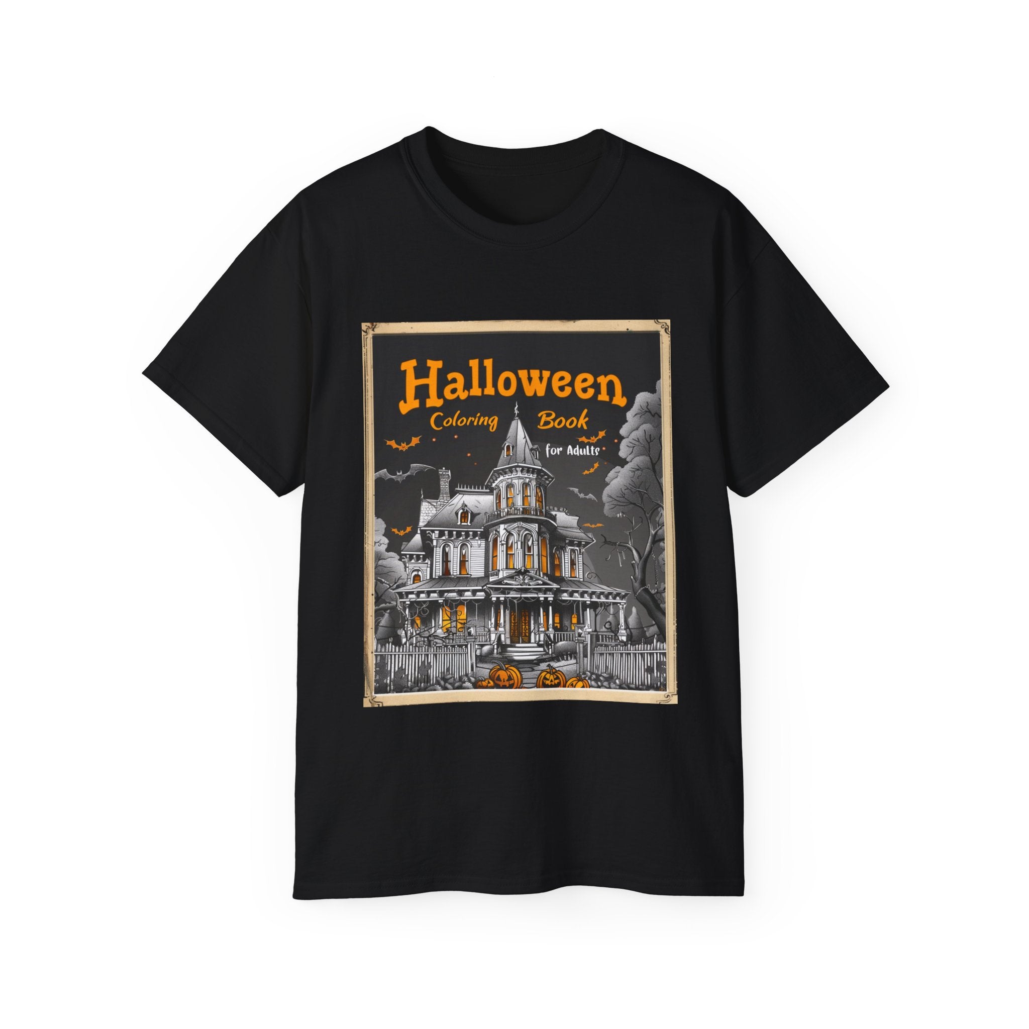 Halloween Coloring Book Graphic T-Shirt – Haunted House Edition