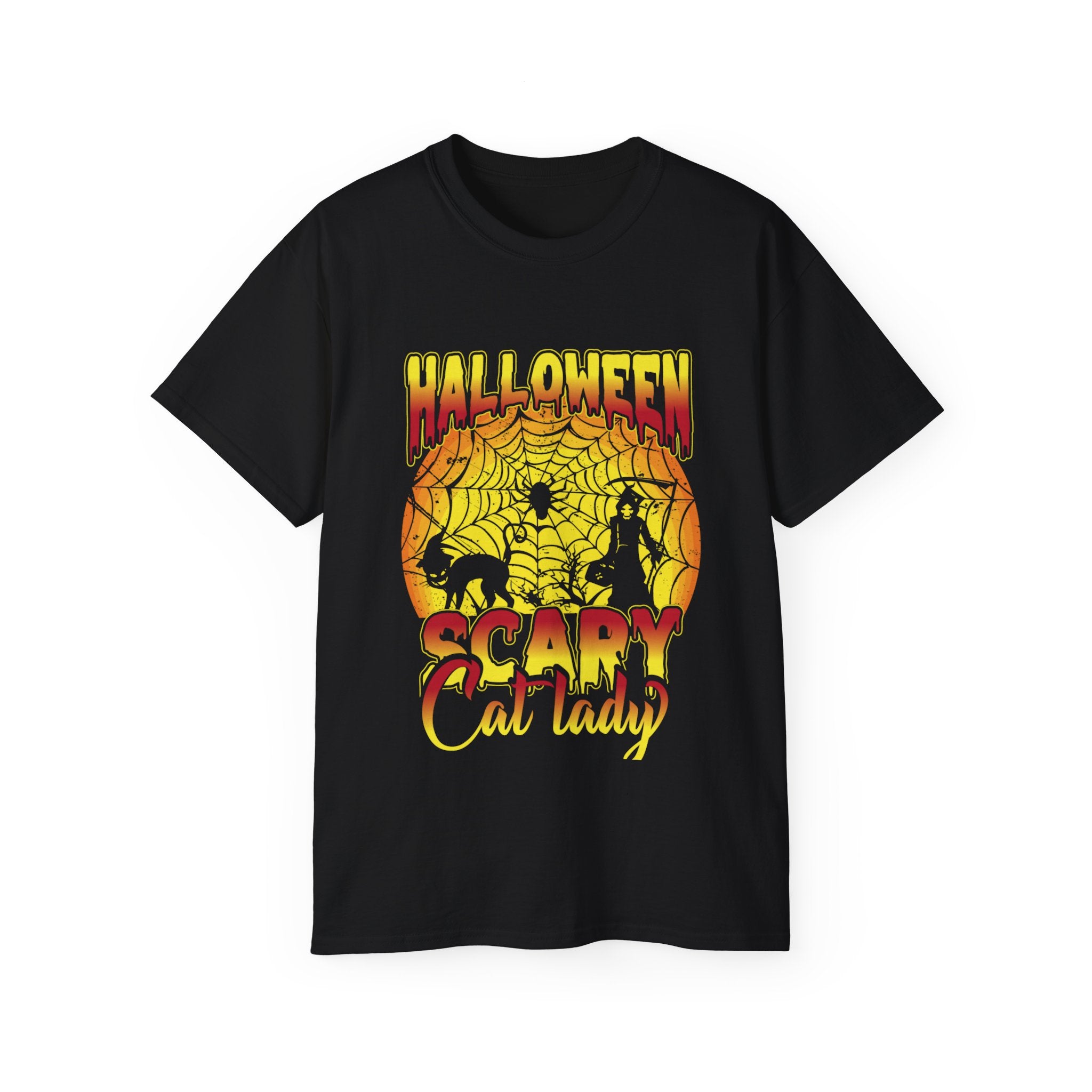 Halloween Scary Cat Lady" T-Shirt