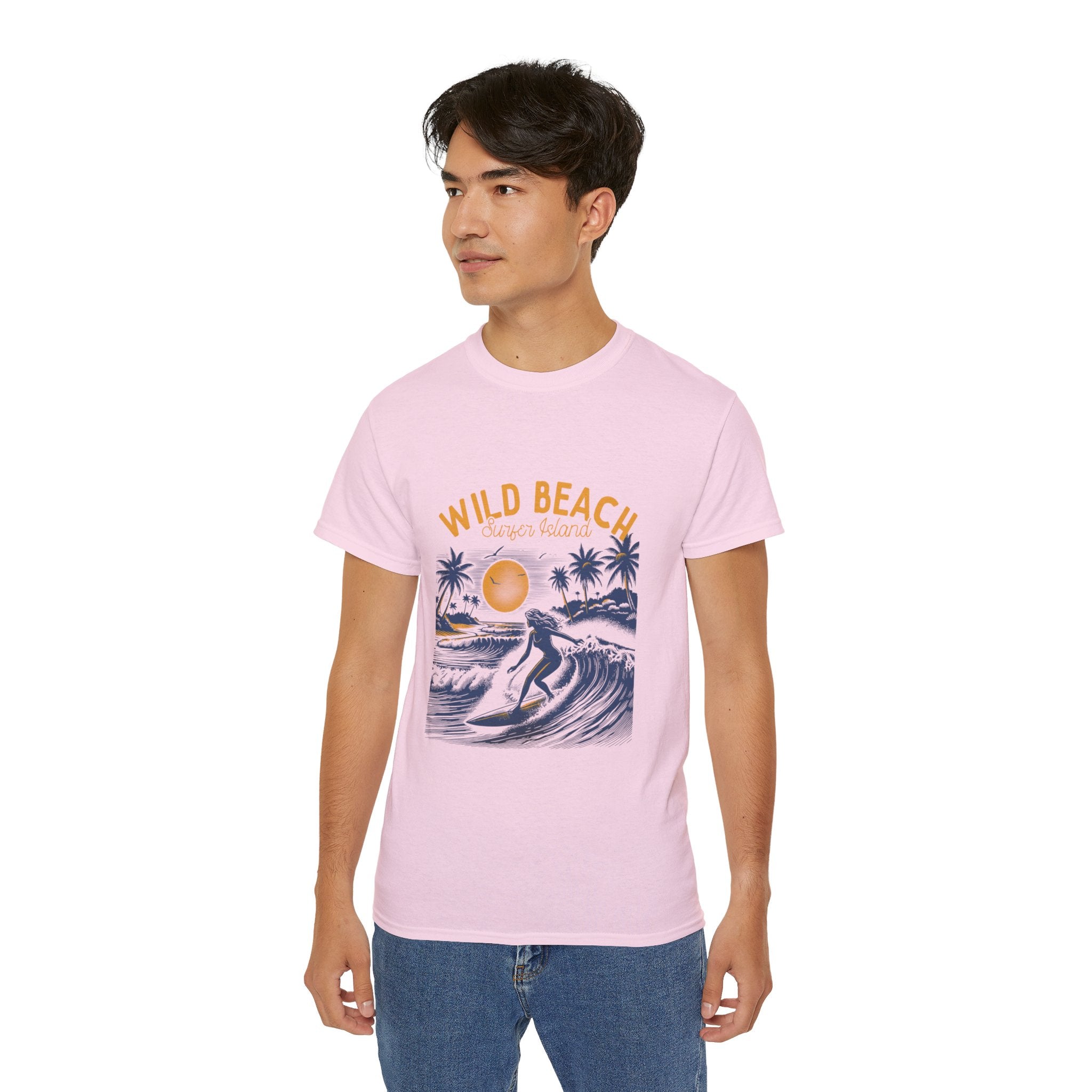 Plage d'été vintage : t-shirt plage sauvage