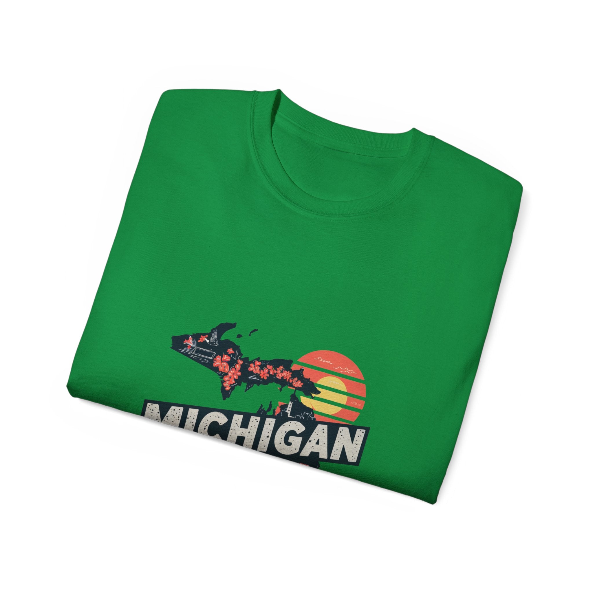 États américains emblématiques rétro : t-shirt Michigan