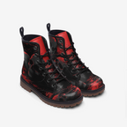 Black and Red Artistic Combat Boots – Rebel with Style