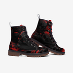 Black and Red Artistic Combat Boots – Rebel with Style