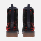 Black and Red Artistic Combat Boots – Rebel with Style