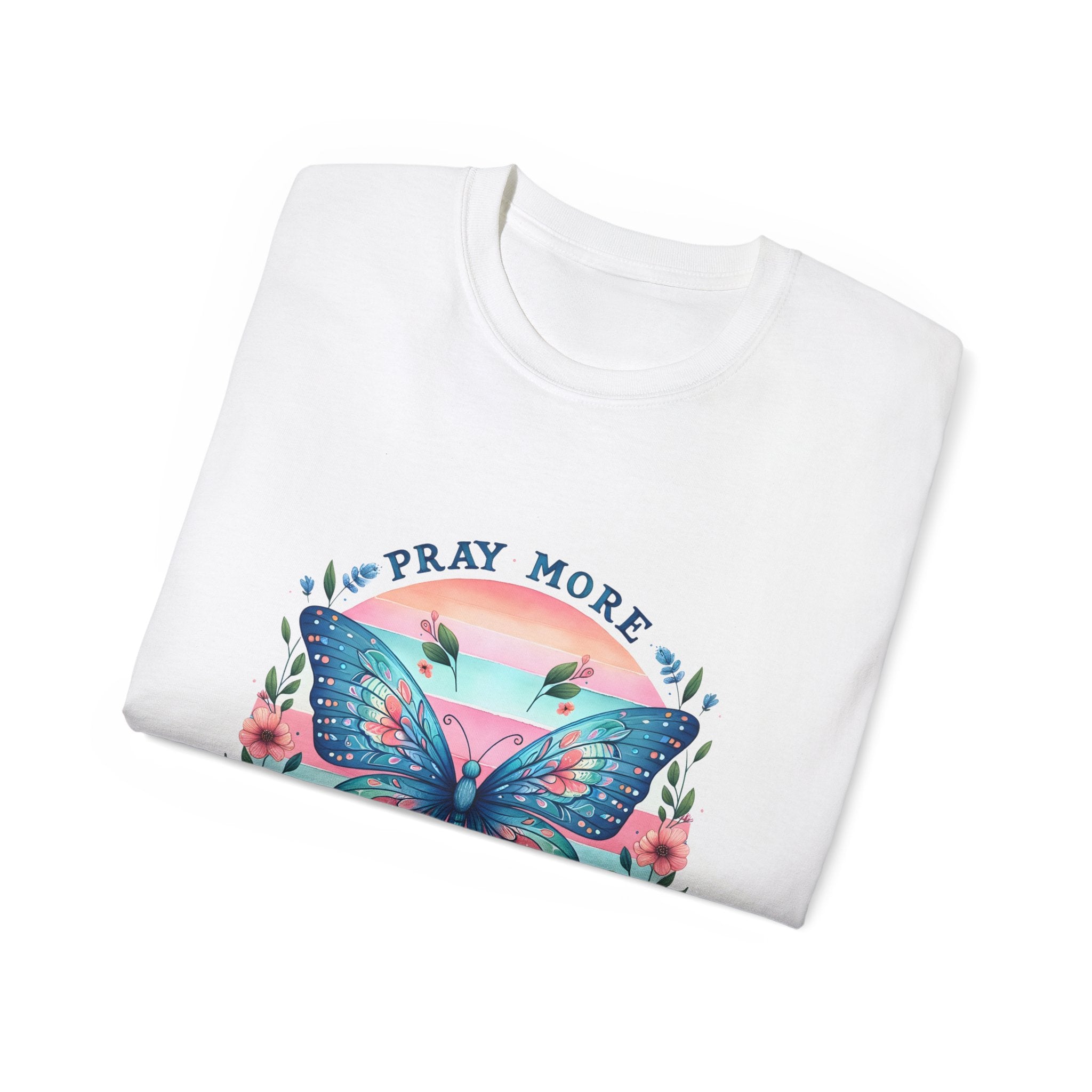 Christian t-shirt, Pray more, worry less t-shirt