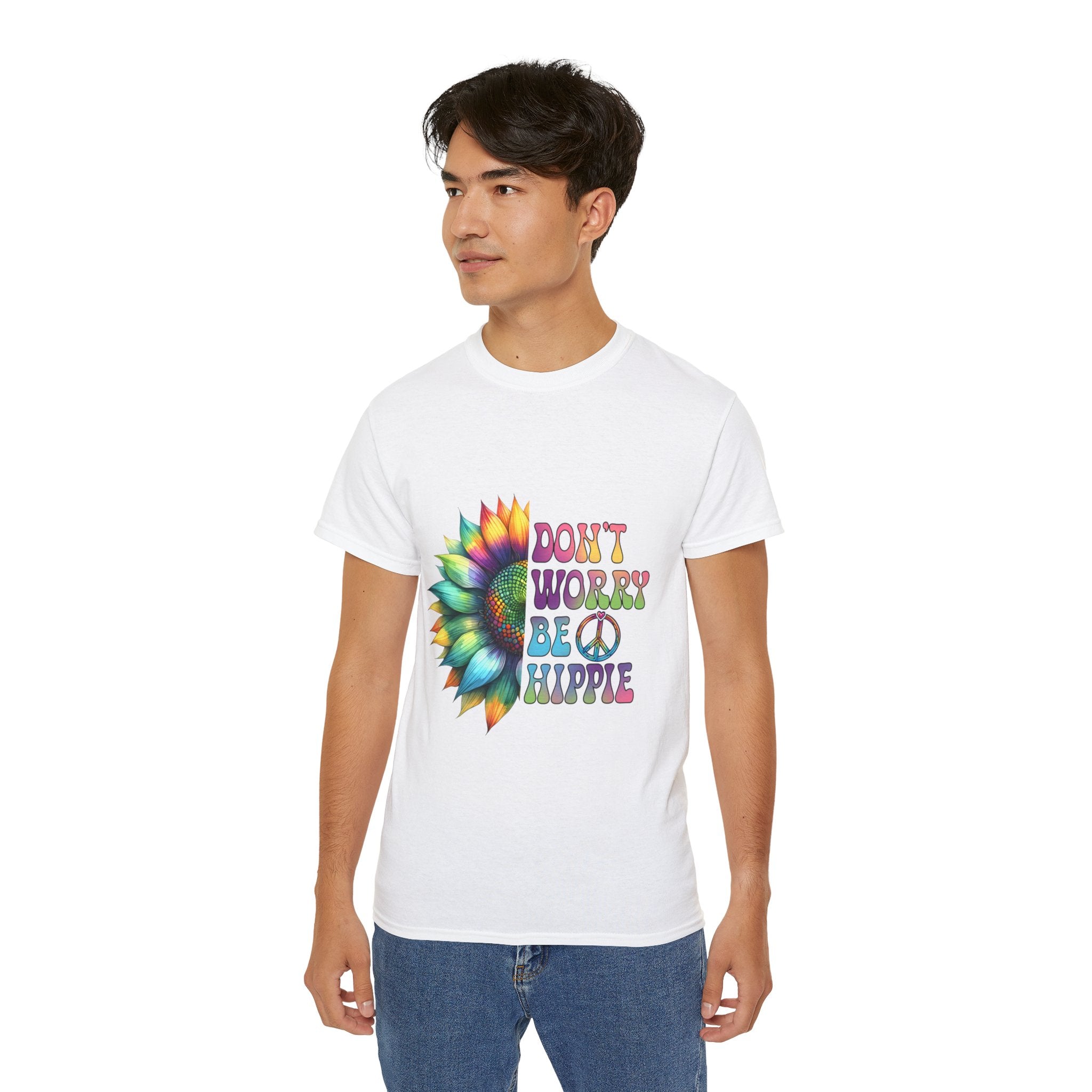 T-shirt hippie, t-shirt girasole brillante