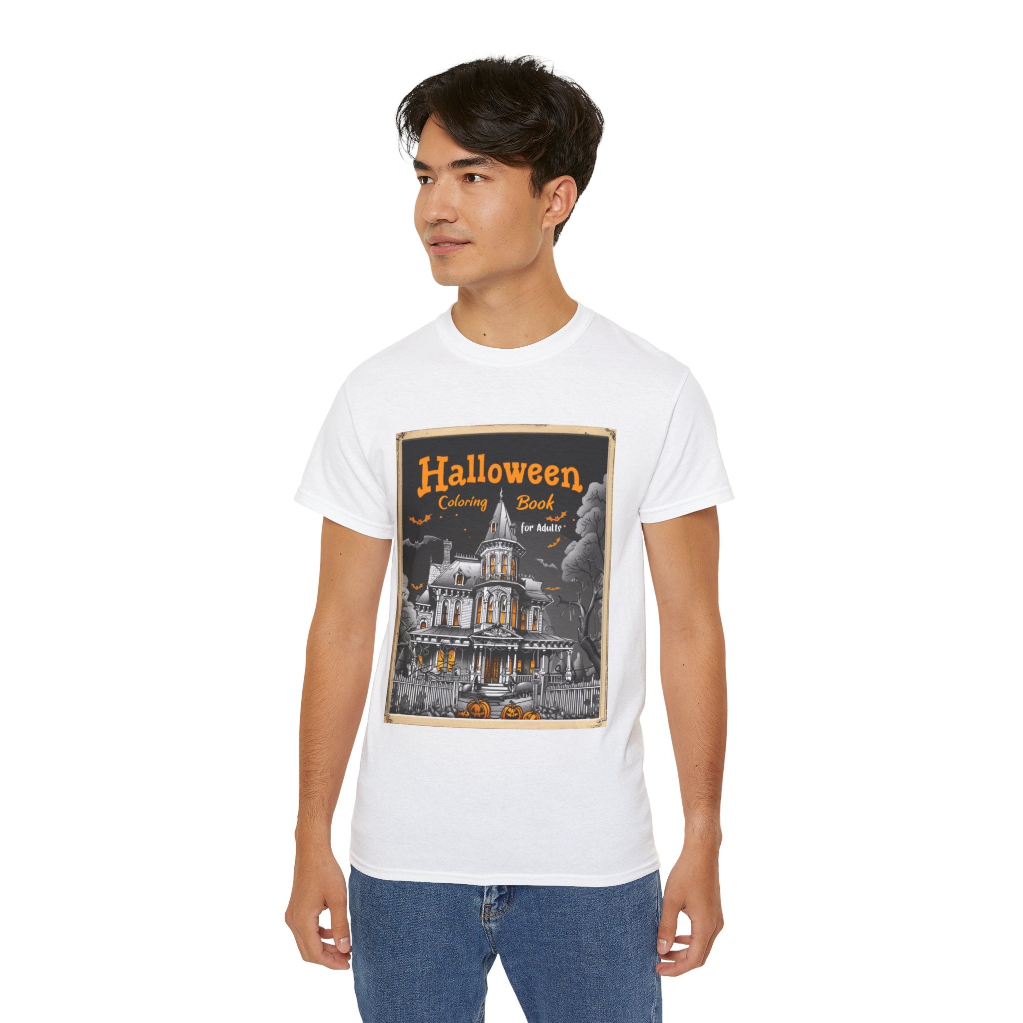 Halloween Coloring Book Graphic T-Shirt – Haunted House Edition