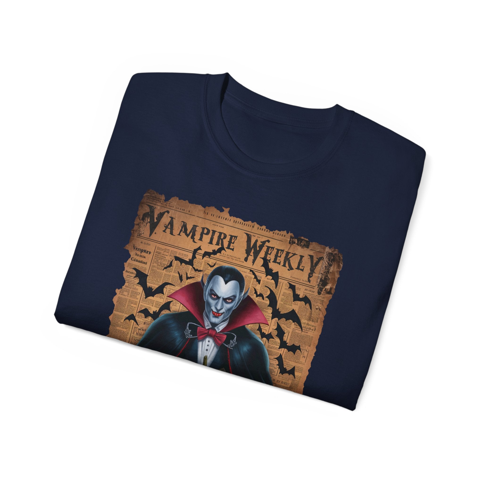 T-shirt hebdomadaire Vampire – Dracula d'Halloween avec motif citrouille