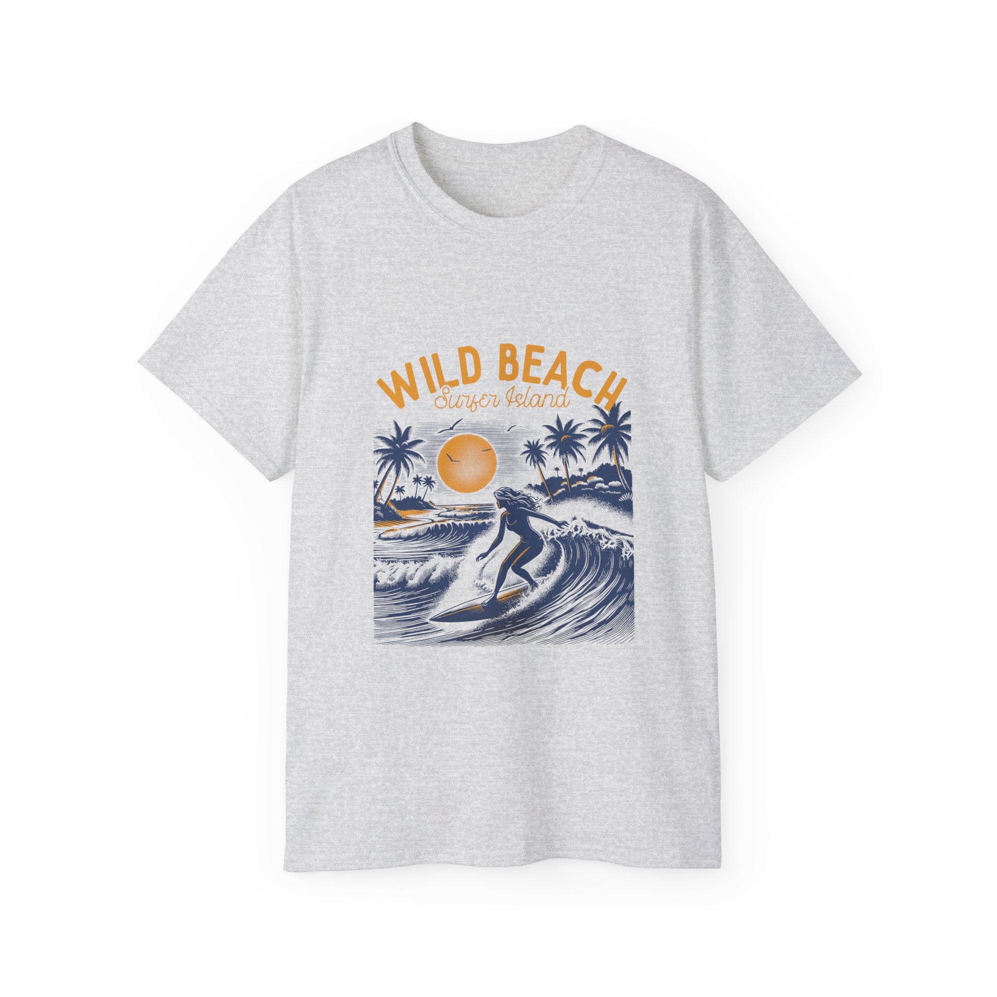 Plage d'été vintage : t-shirt plage sauvage