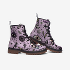Celestial Symbols Vegan Combat Boots – Boho Pink Edition