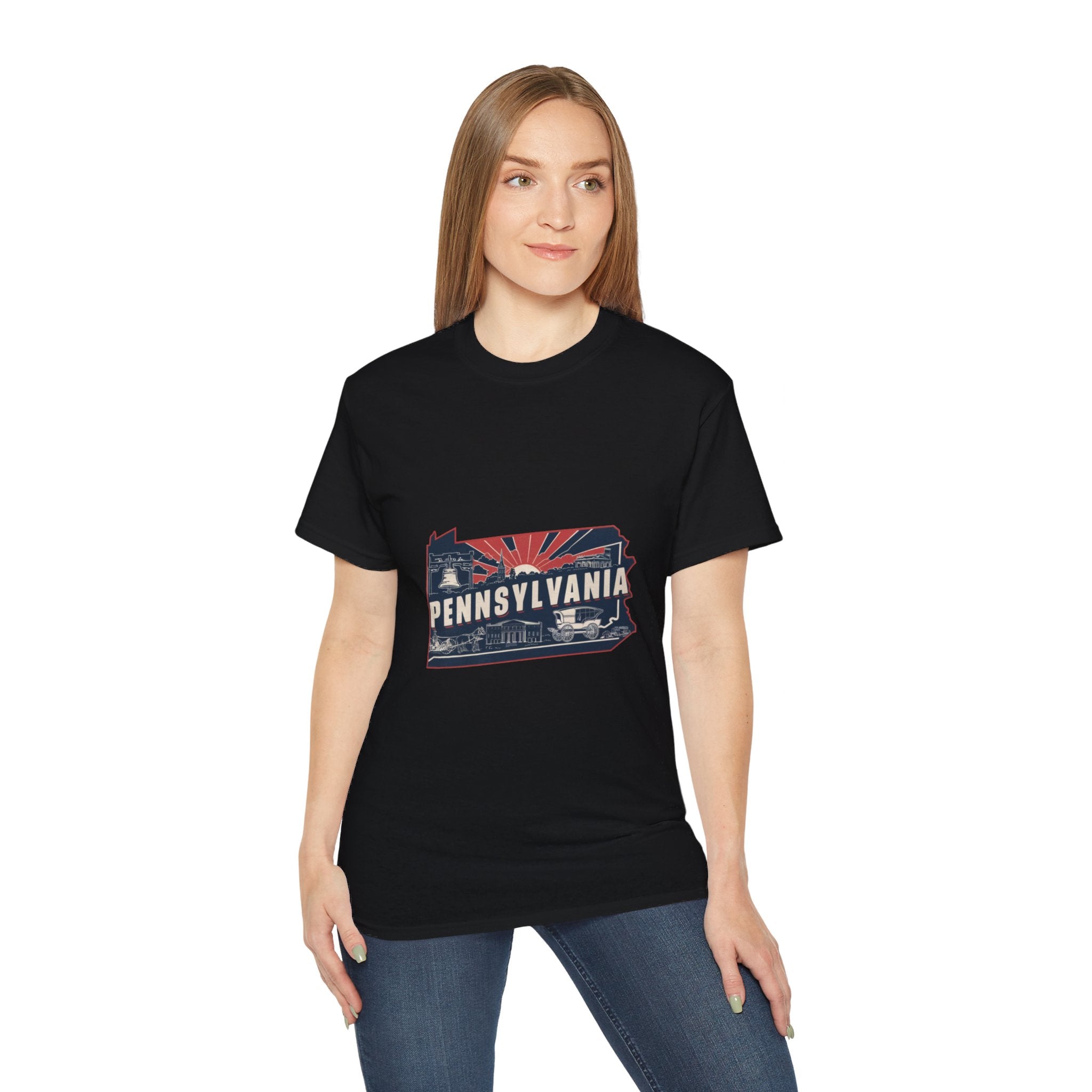 Retro Iconic Stati Uniti: T-shirt Pennsylvania