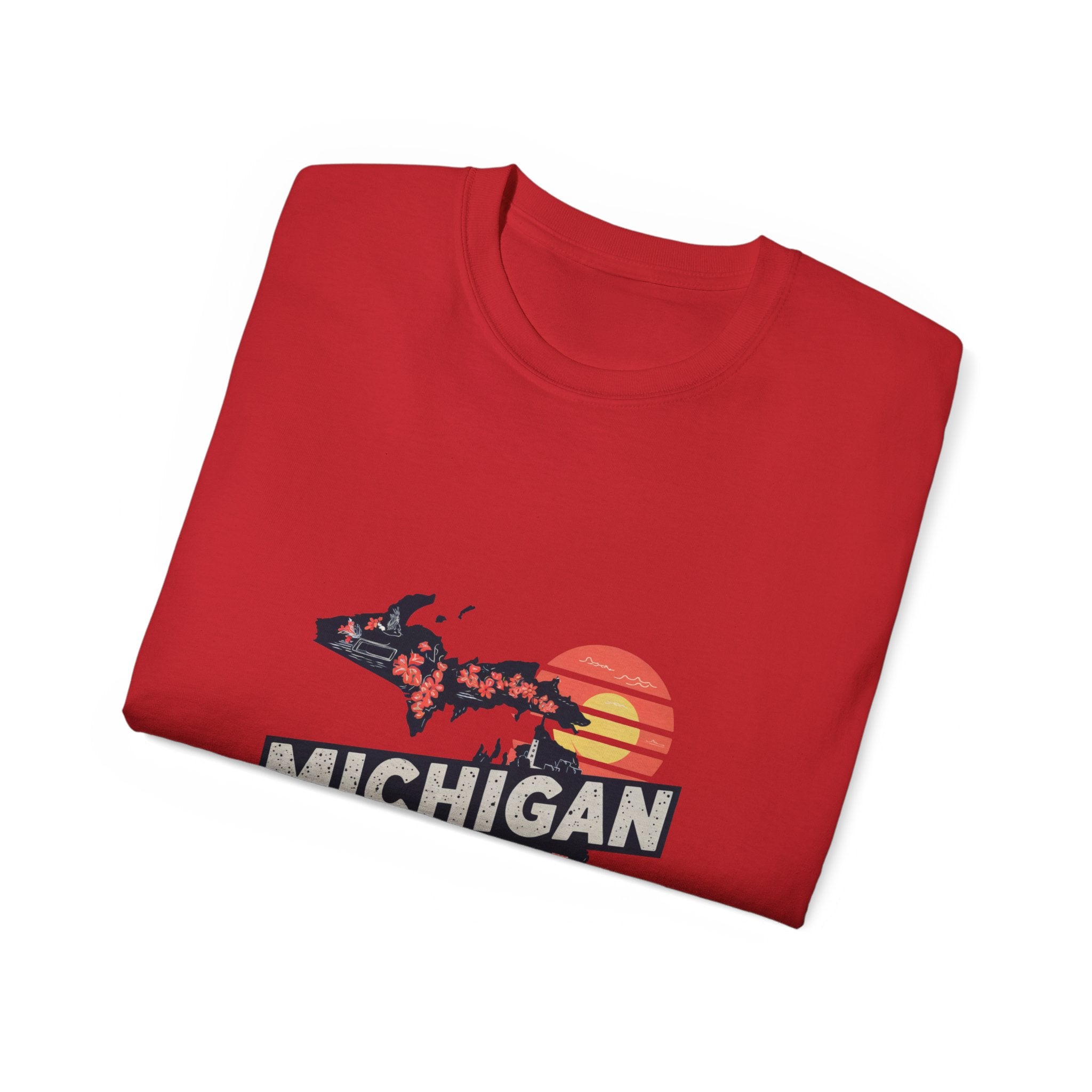 États américains emblématiques rétro : t-shirt Michigan