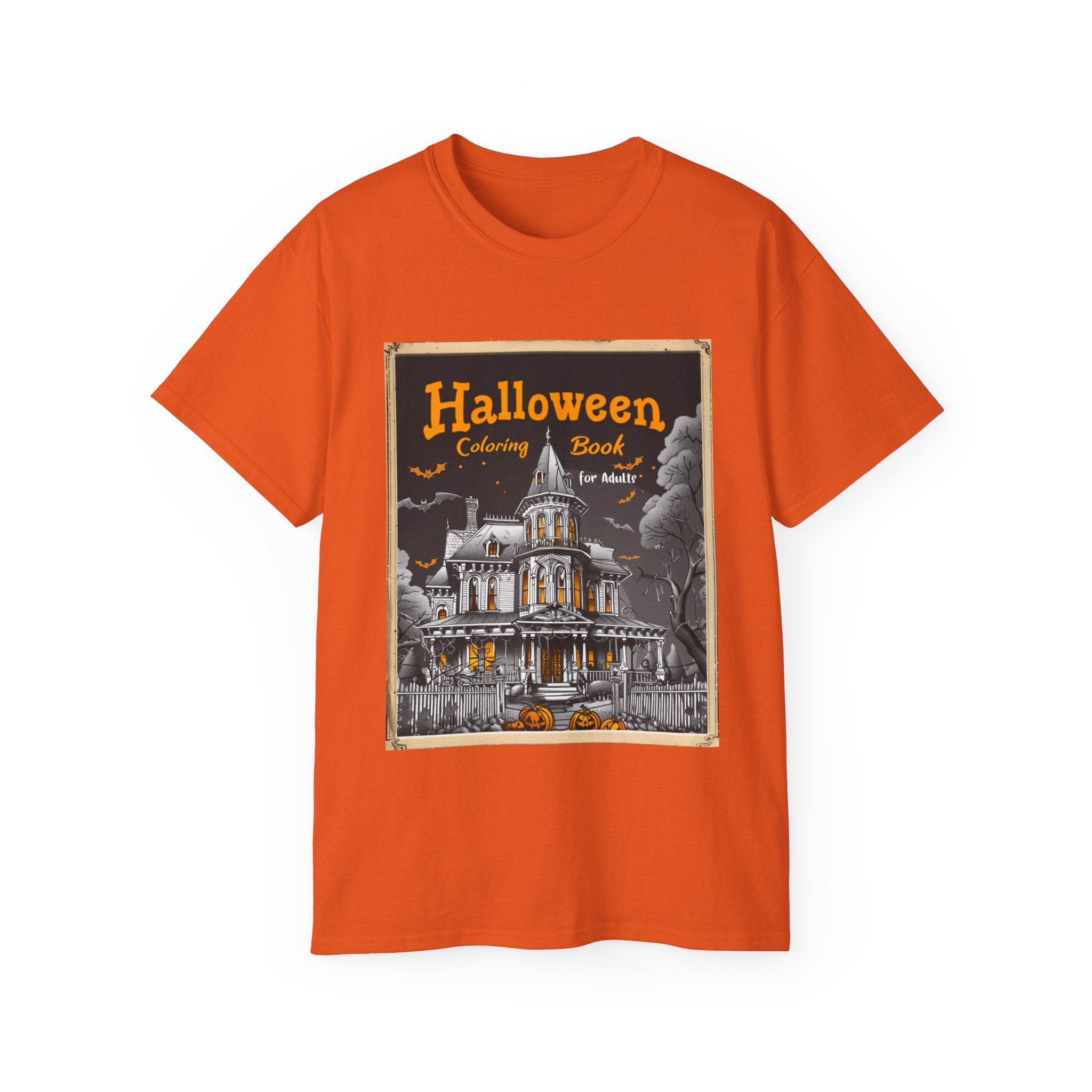 Halloween Coloring Book Graphic T-Shirt – Haunted House Edition