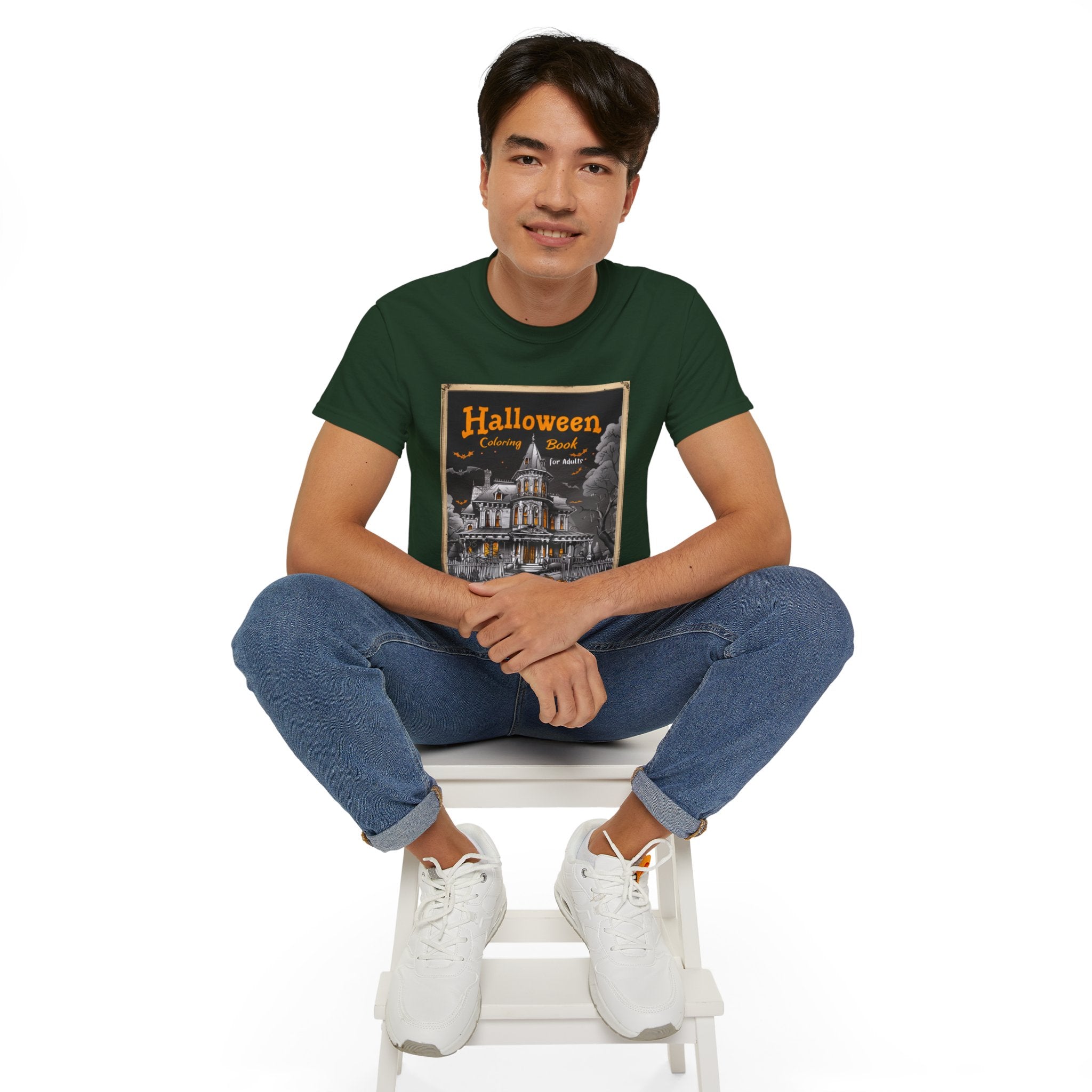 Halloween Coloring Book Graphic T-Shirt – Haunted House Edition