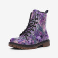 Mystic Purple Vegan Combat Boots – Botanical Hand Print