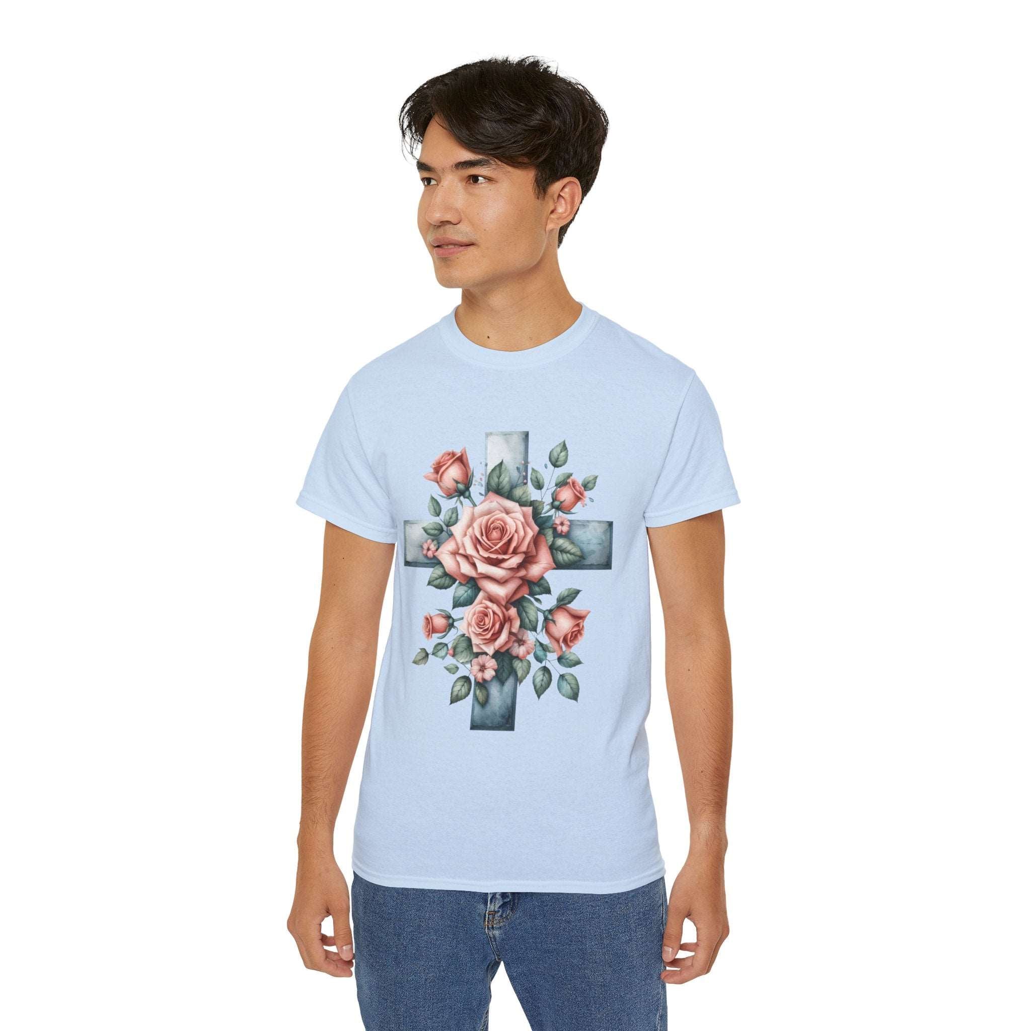 Christian t-shirt,Floral Cross t-shirt