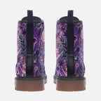 Mystic Purple Vegan Combat Boots – Botanical Hand Print