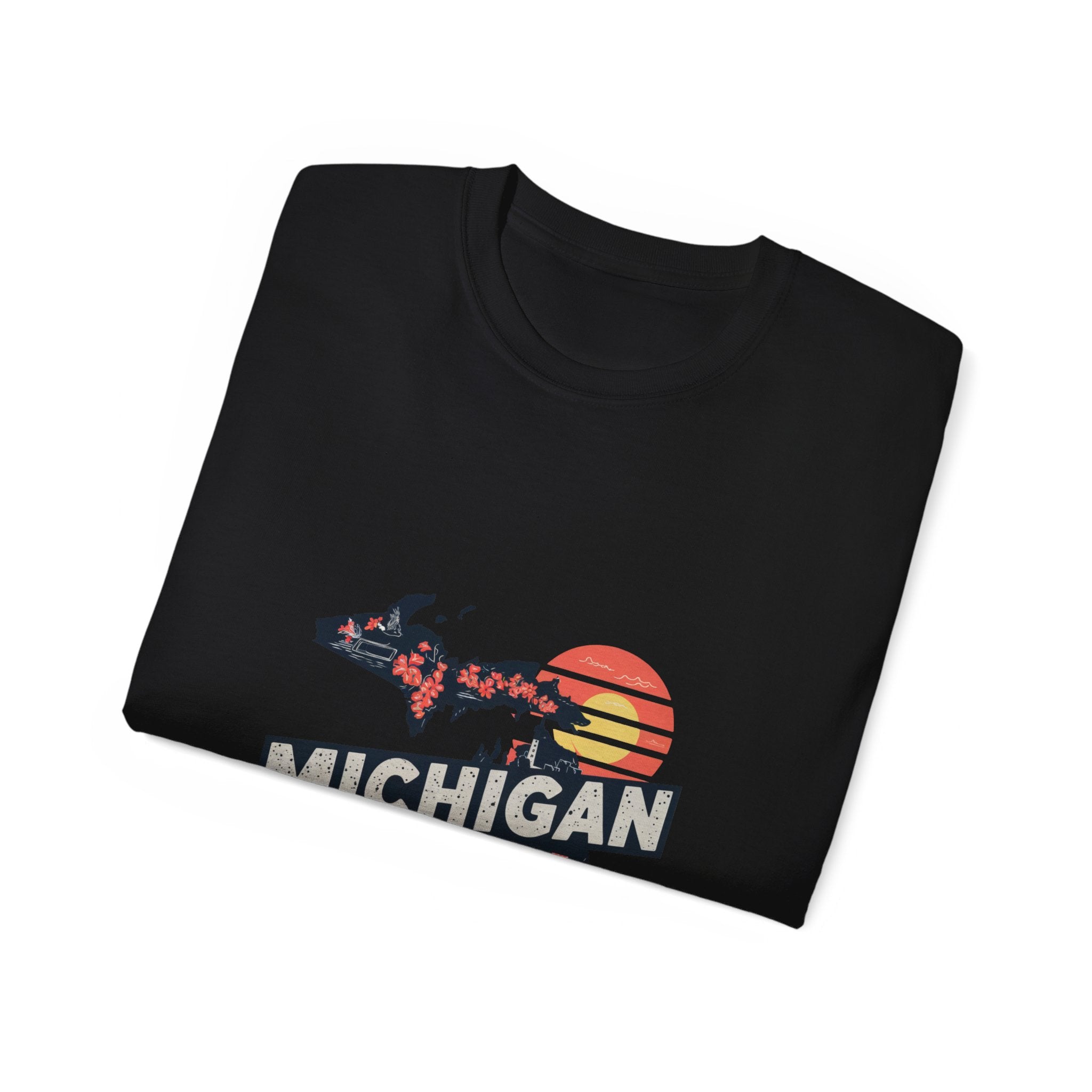 États américains emblématiques rétro : t-shirt Michigan