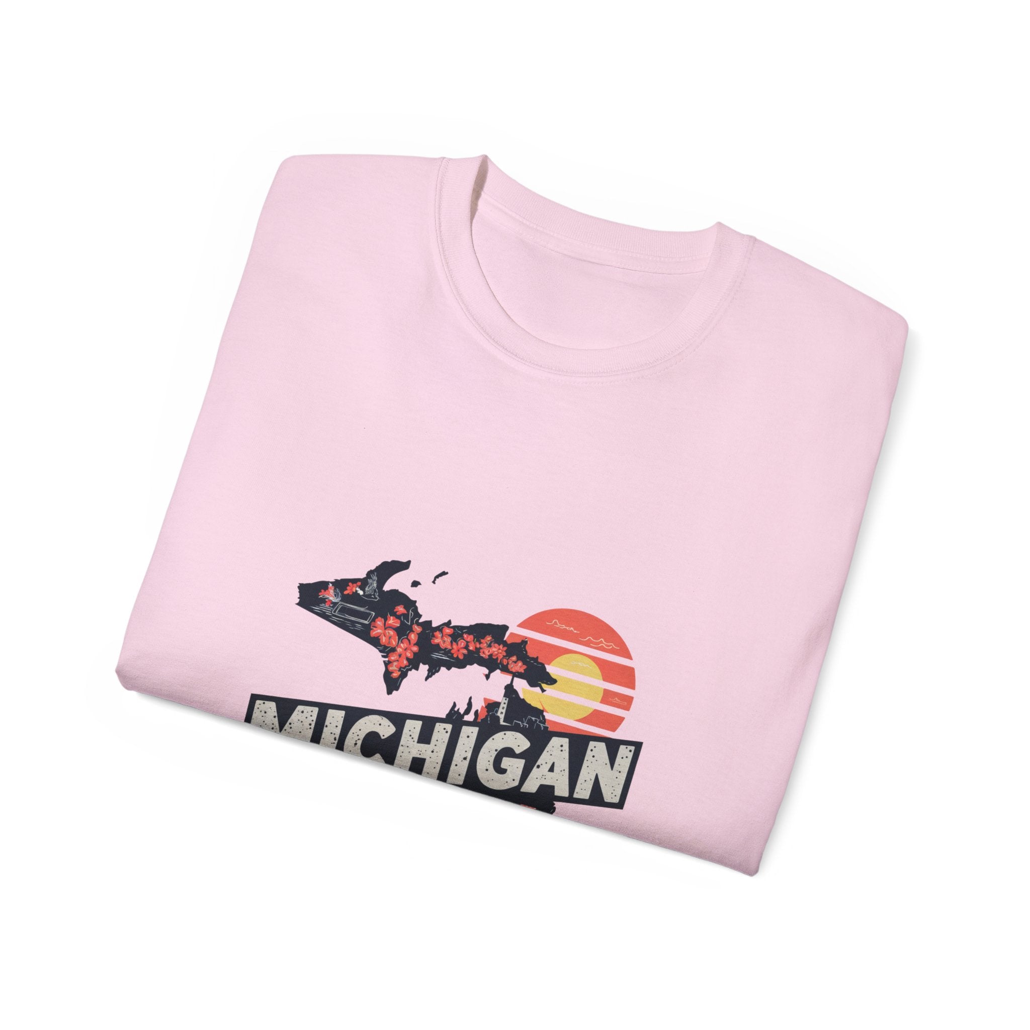 États américains emblématiques rétro : t-shirt Michigan