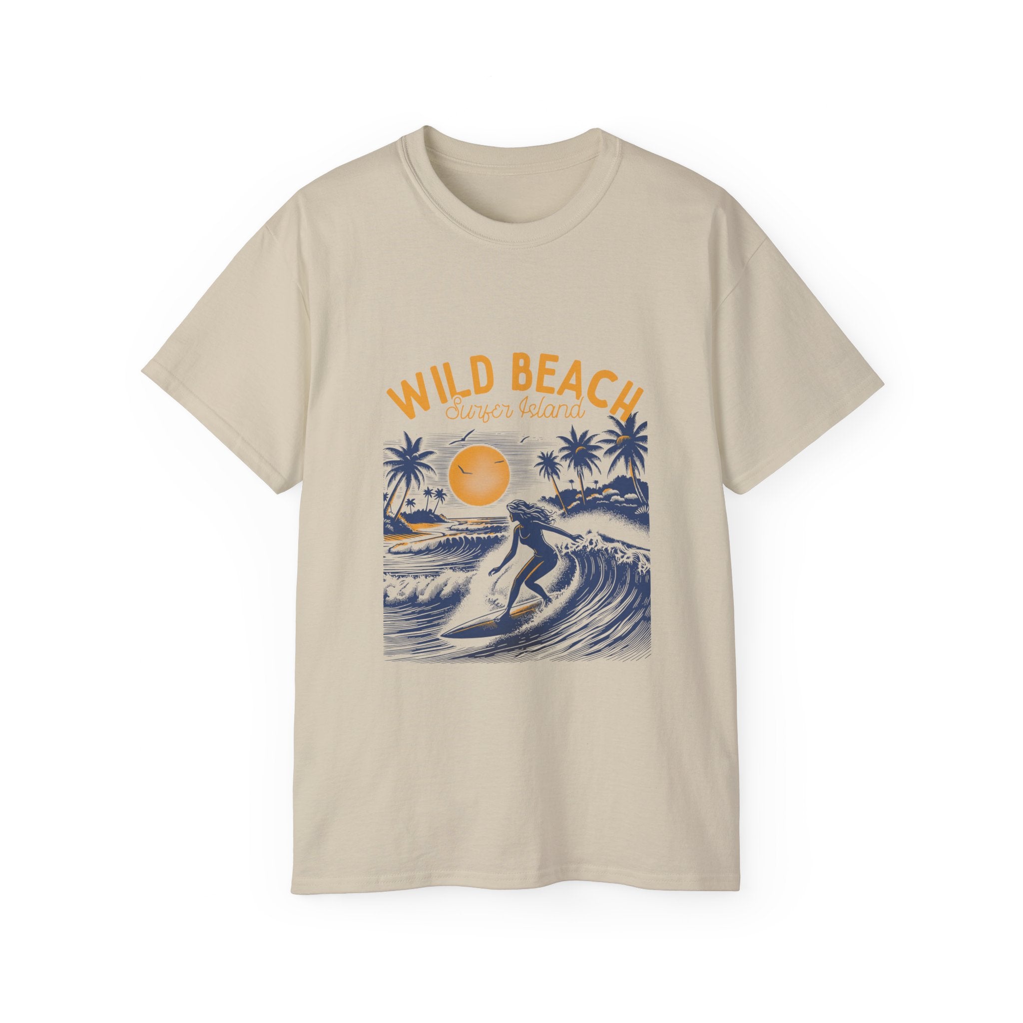 Plage d'été vintage : t-shirt plage sauvage